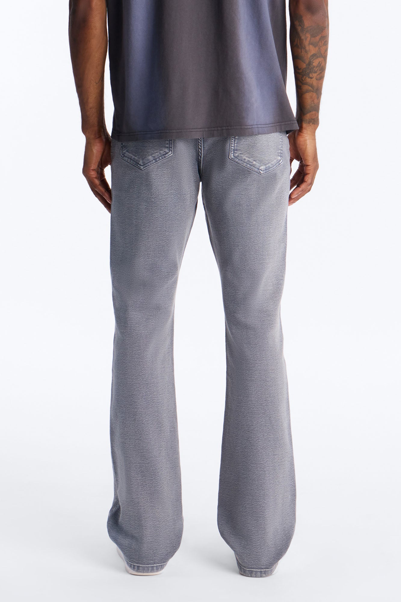 Stacked Skinny Flare Bare With Me Jean - Grey Fashion Nova