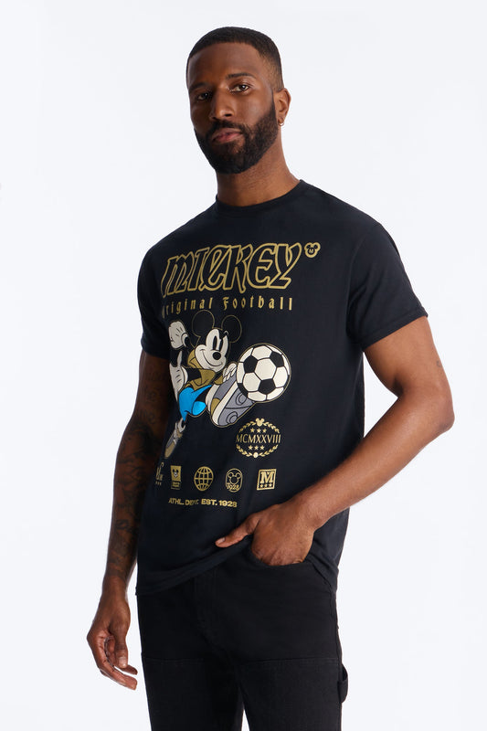 Disney Mickey Original Football Short Sleeve Tee - Black Fashion Nova