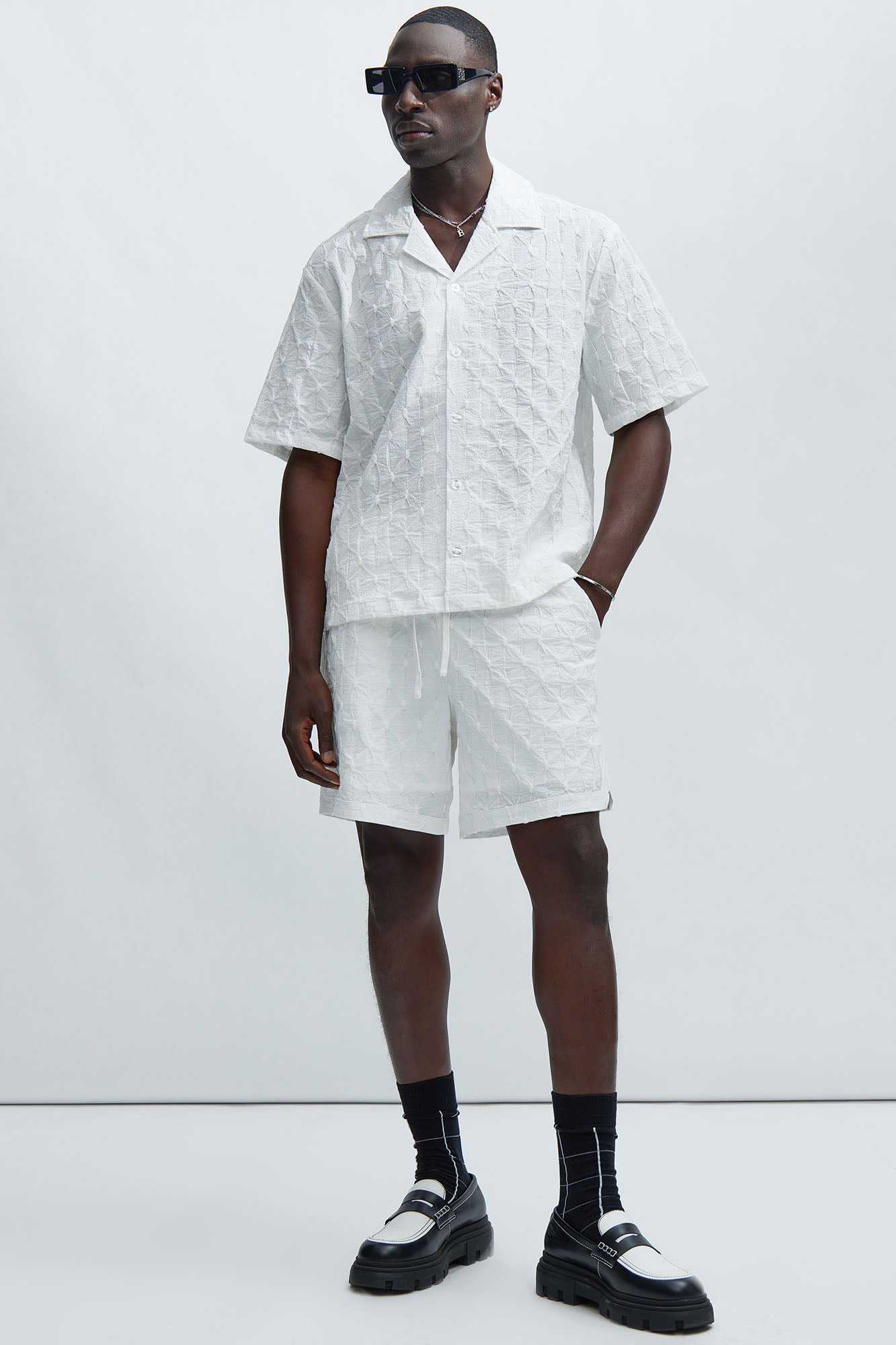 Atticus Textured Shirt - White Fashion Nova