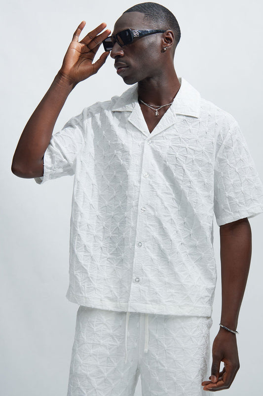 Atticus Textured Shirt - White Fashion Nova