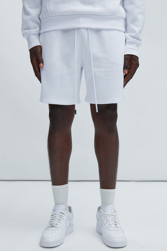 Tyson Sweatshort - White Fashion Nova