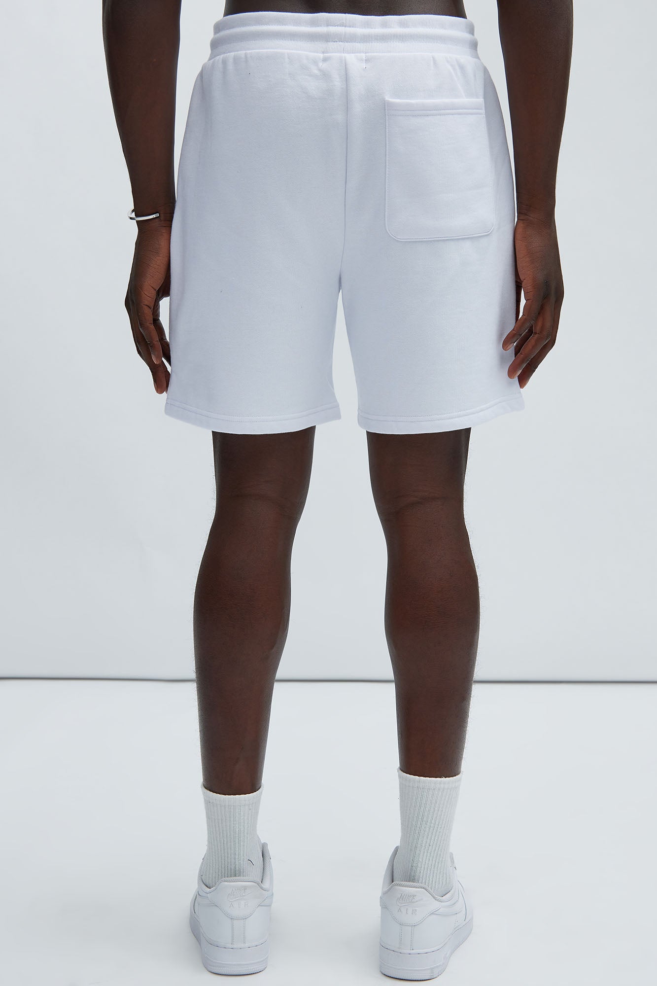 Tyson Sweatshort - White Fashion Nova
