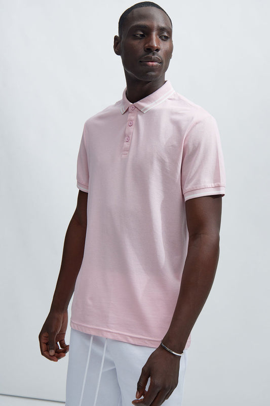 Wilson Short Sleeve Polo - Pink Fashion Nova