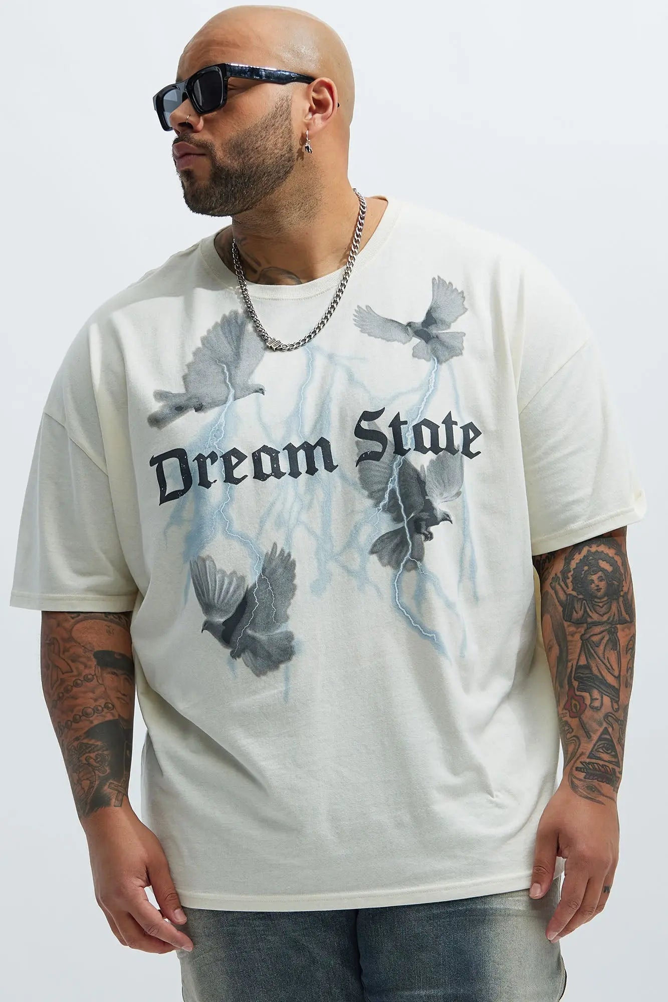 Dream State Oversized Short Sleeve Tee - White Fashion Nova