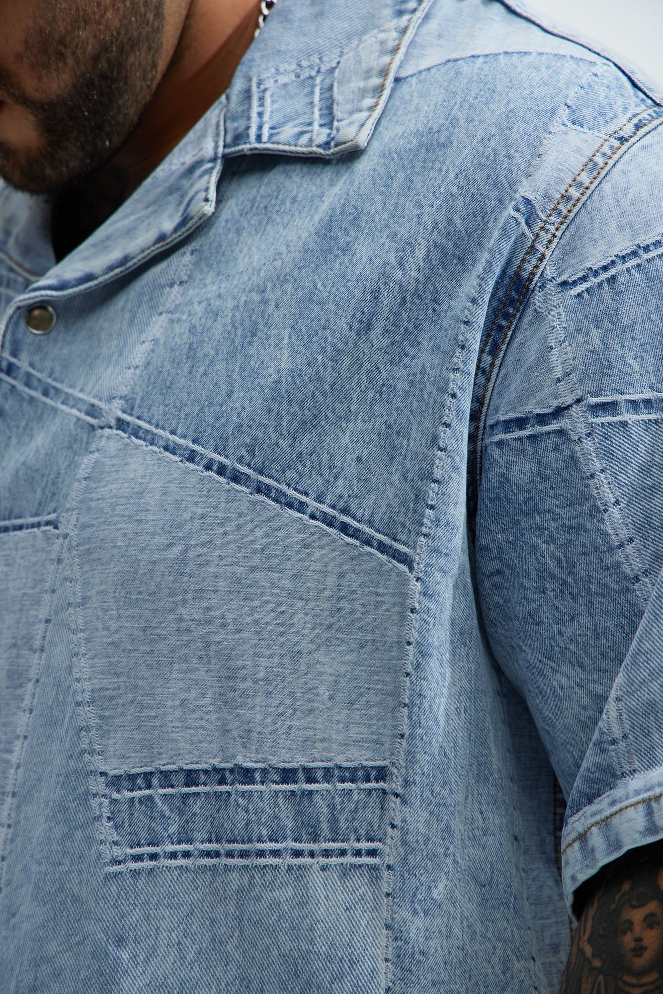 Verdugo Denim Shirt - Light Blue Wash Fashion Nova