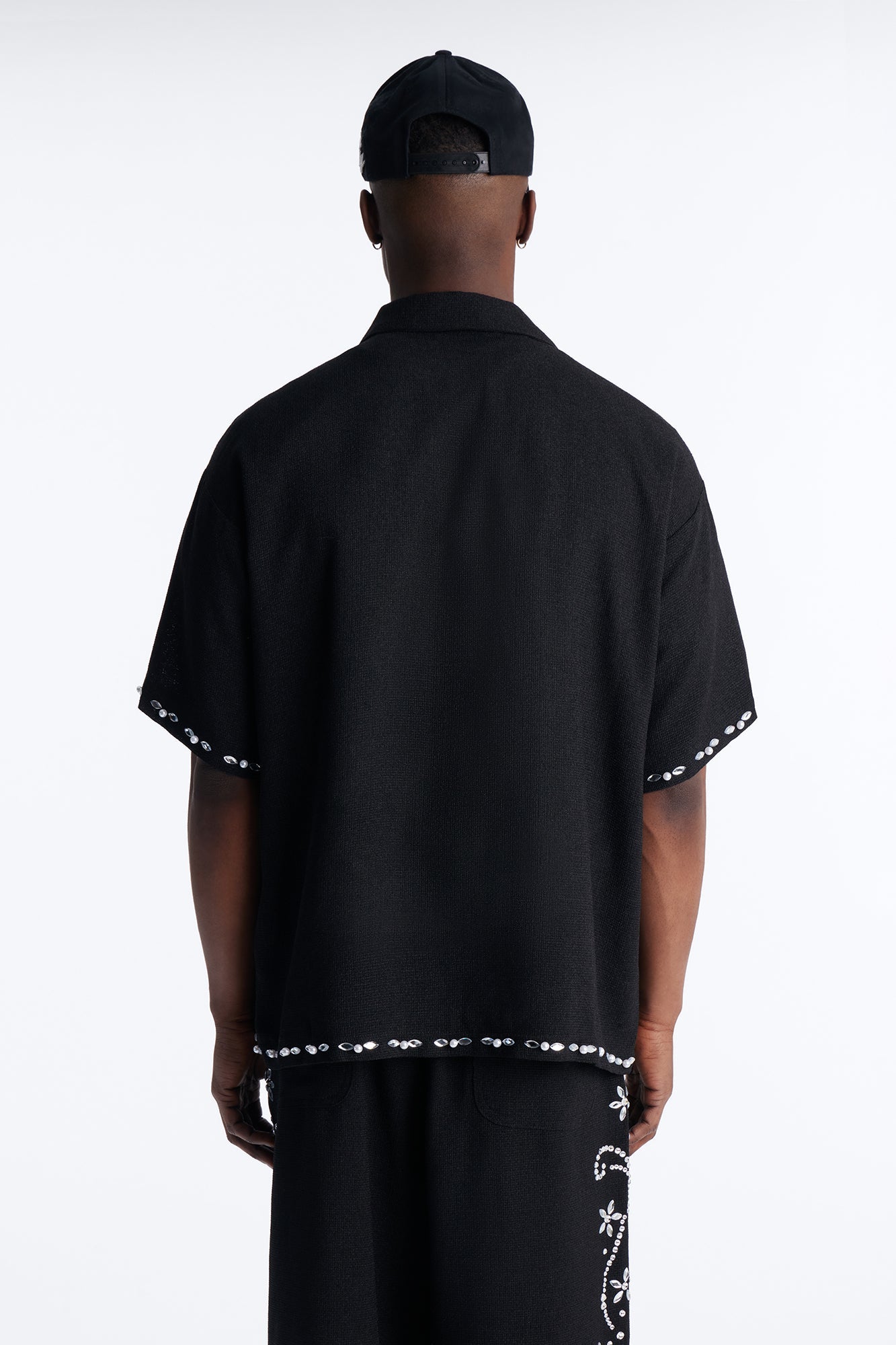 Wanderlust Pearl Journey Johnny Collar Polo - Black Fashion Nova