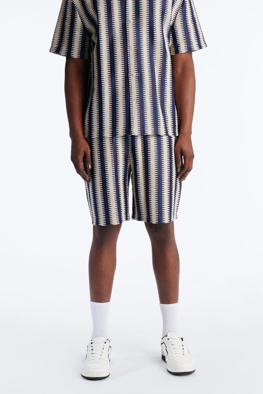 Summit Striped Relaxed Shorts - Navy Fashion Nova