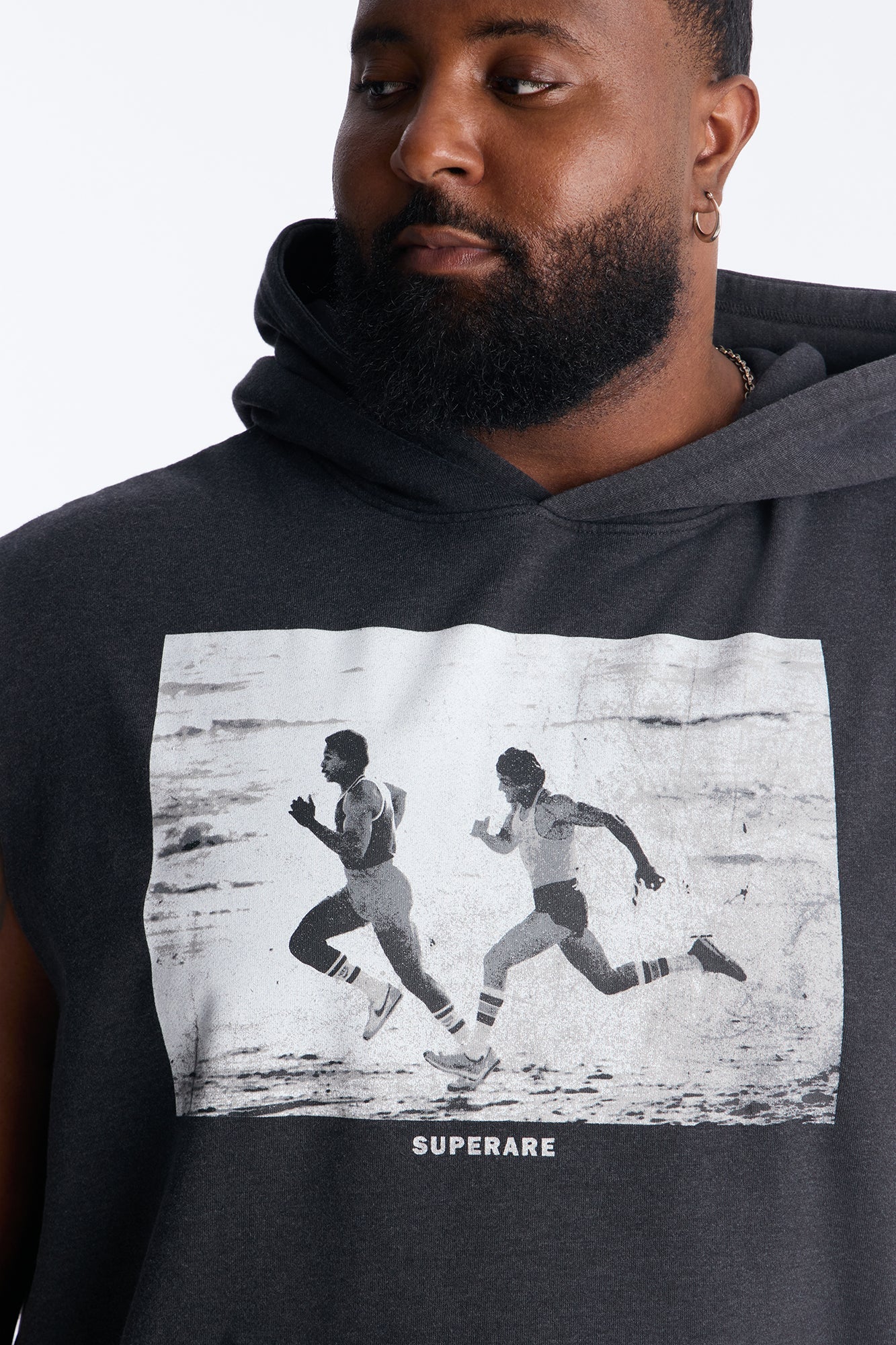 Rocky Vs Apollo Muscle Hoodie - Black Fashion Nova