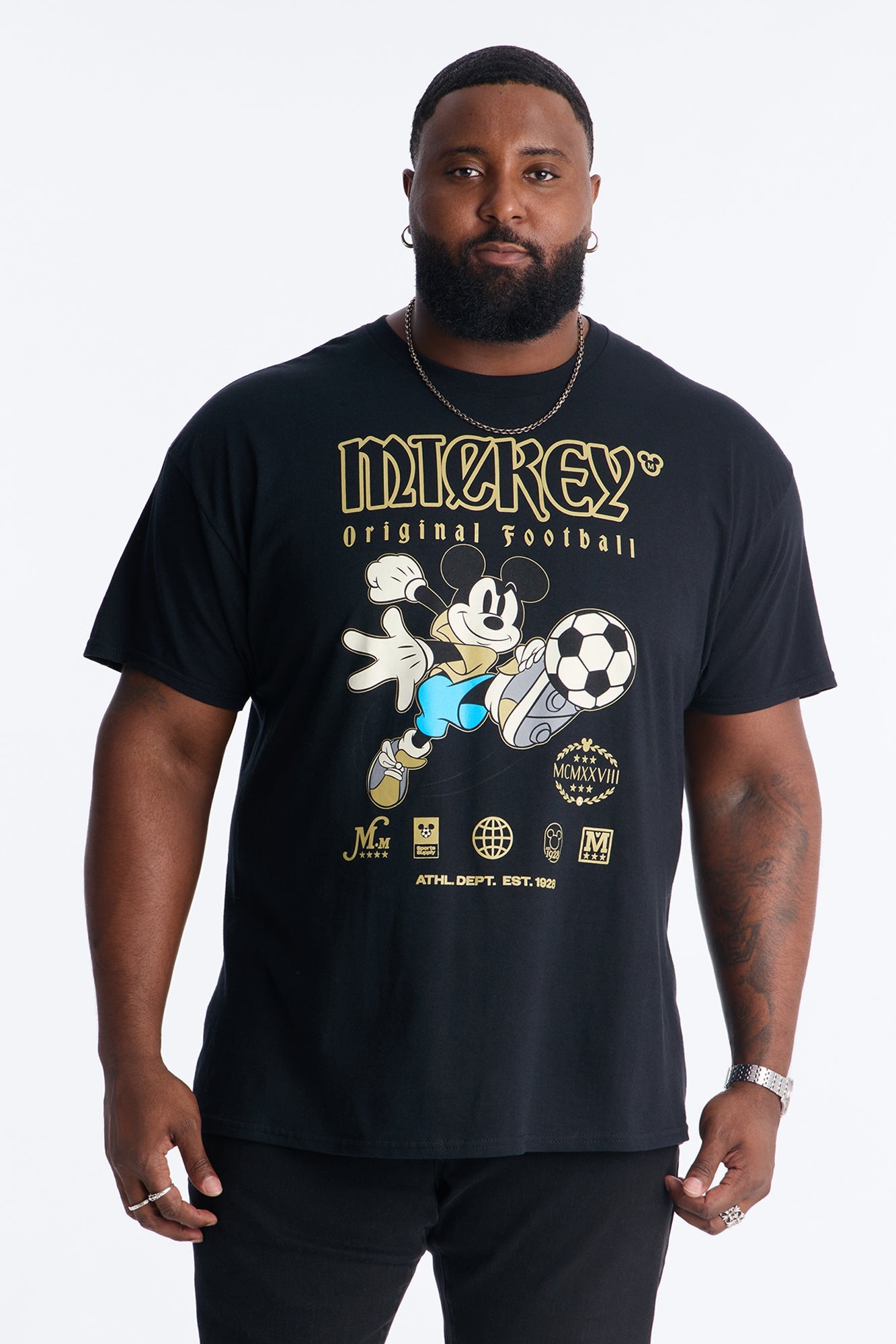 Disney Mickey Original Football Short Sleeve Tee - Black Fashion Nova