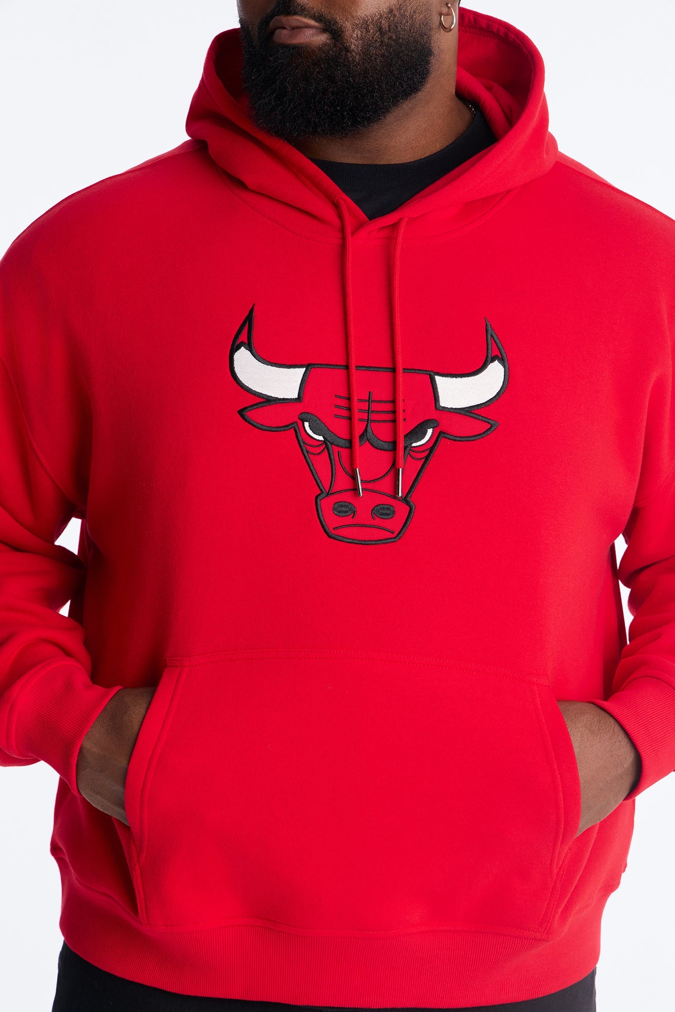 Bulls Old English Embroidery Hoodie - Red Fashion Nova