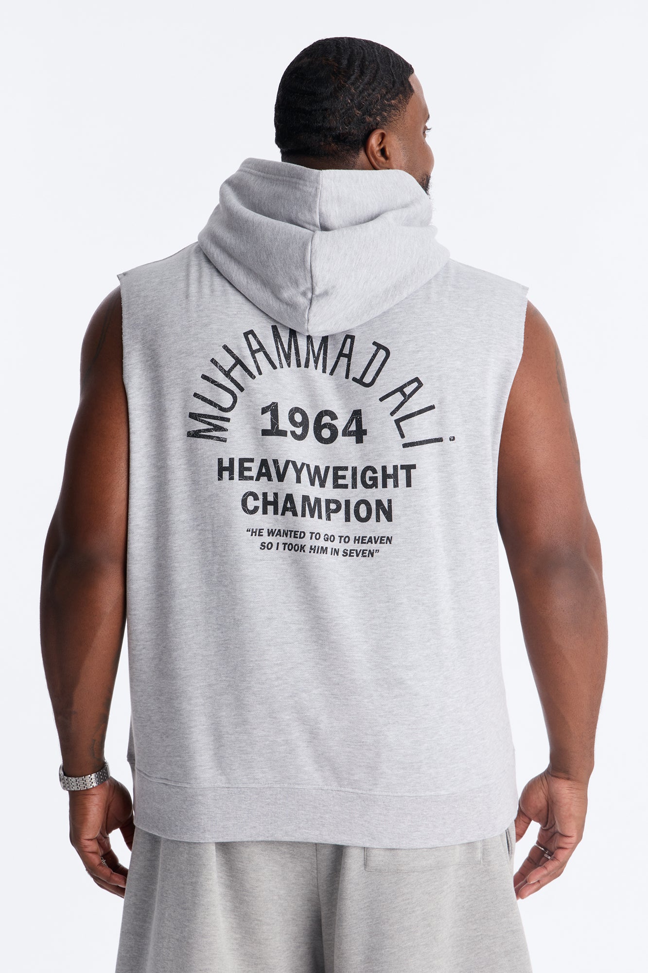 Muhammad Ali Muscle Hoodie - Heather Grey Fashion Nova