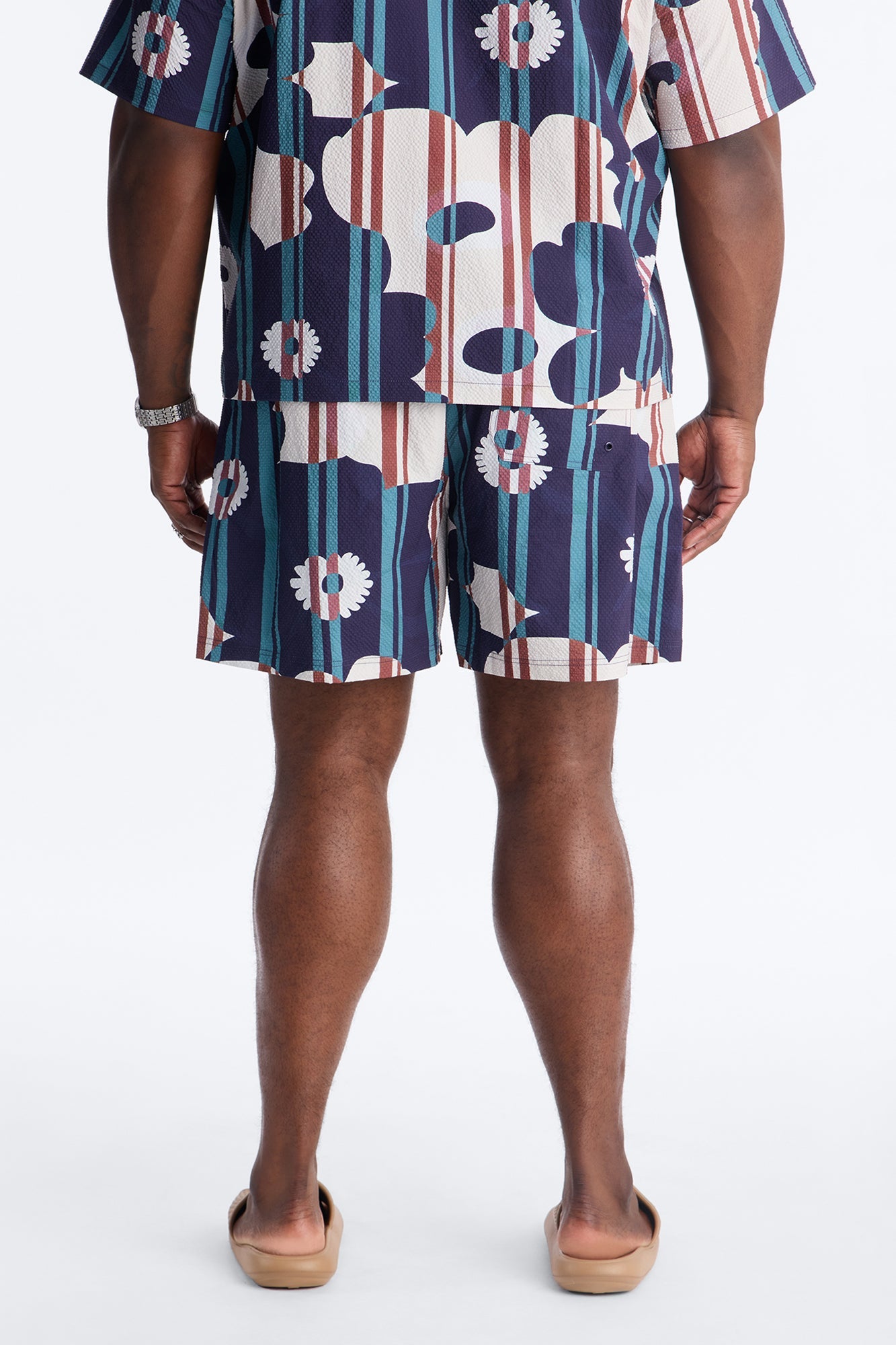 Metroflora Seersucker Swim Trunk 6″ - Multi Color Fashion Nova