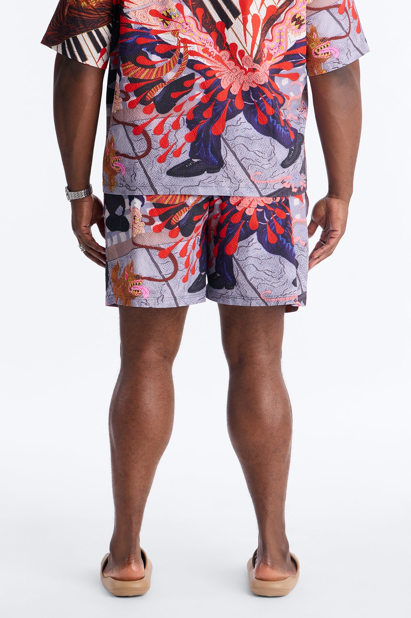 Jazz Engine Seersucker Swim Trunk 6″ - Multi Color Fashion Nova