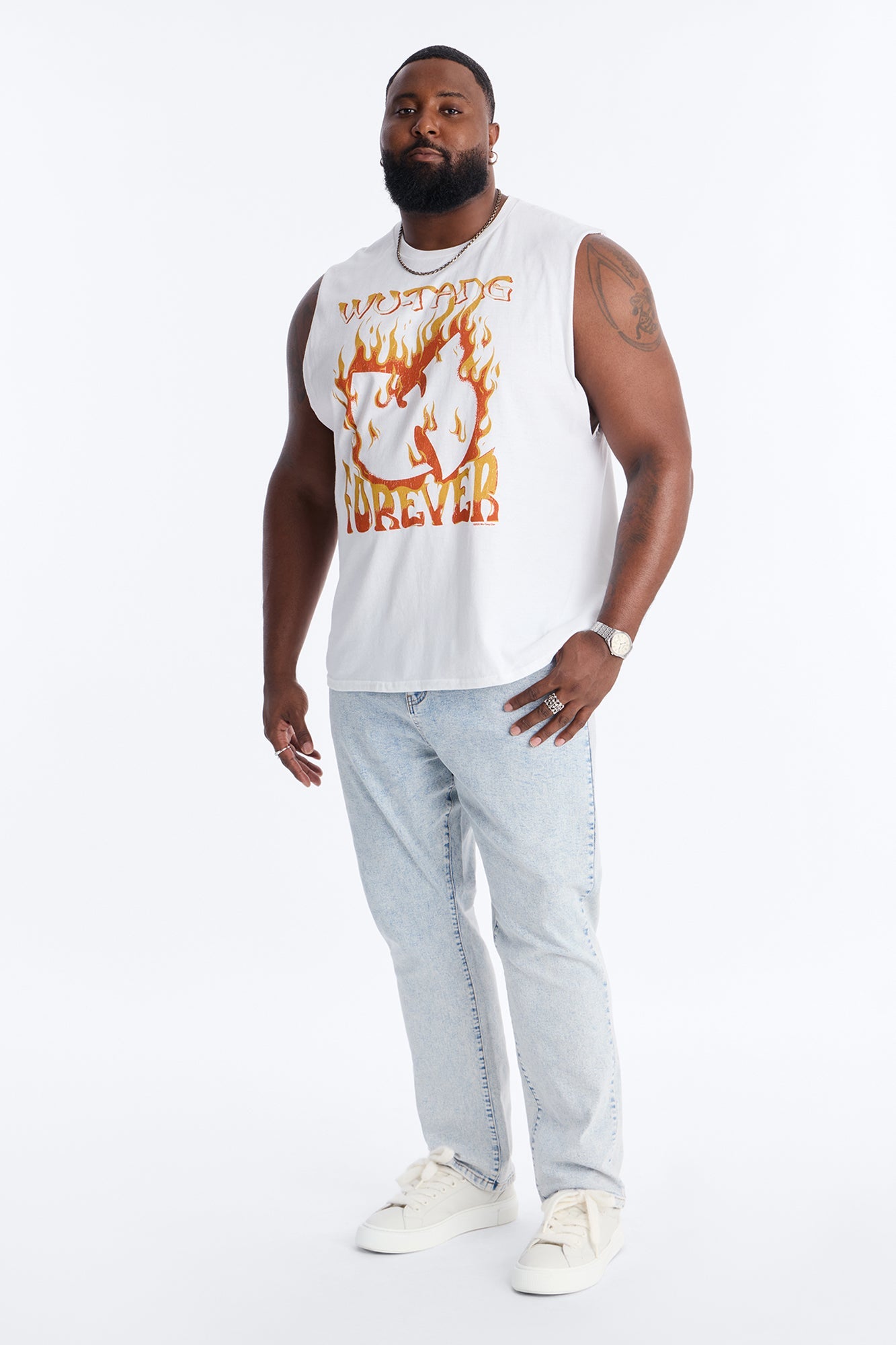 Wu Tang Protect Ya Neck Muscle Tank - White Fashion Nova
