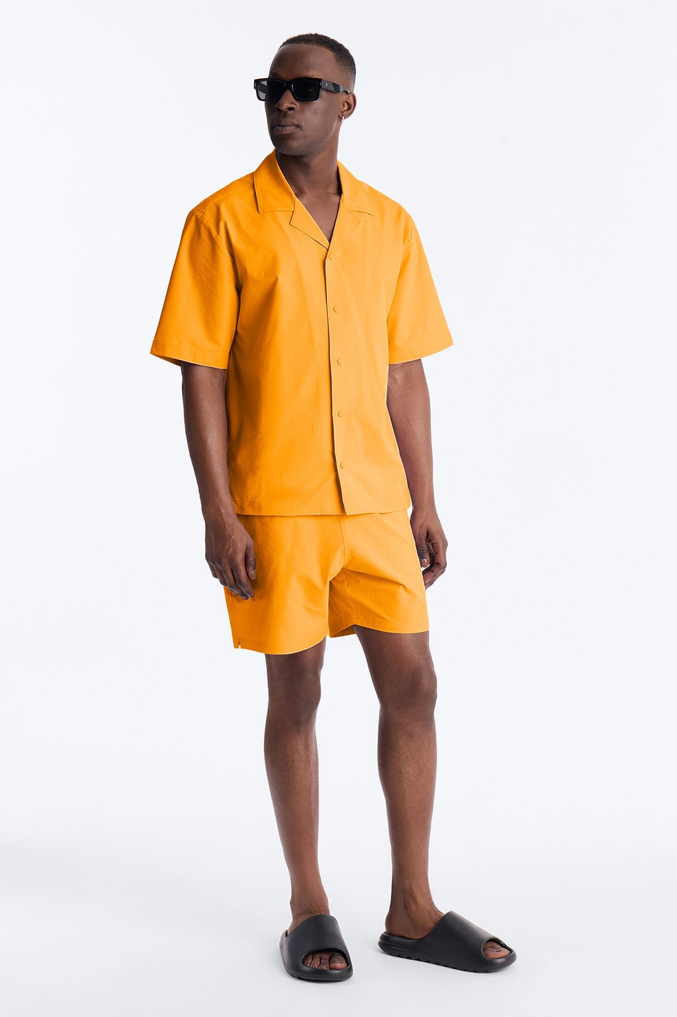 Seersucker Swim Trunk 6″ - Orange Fashion Nova