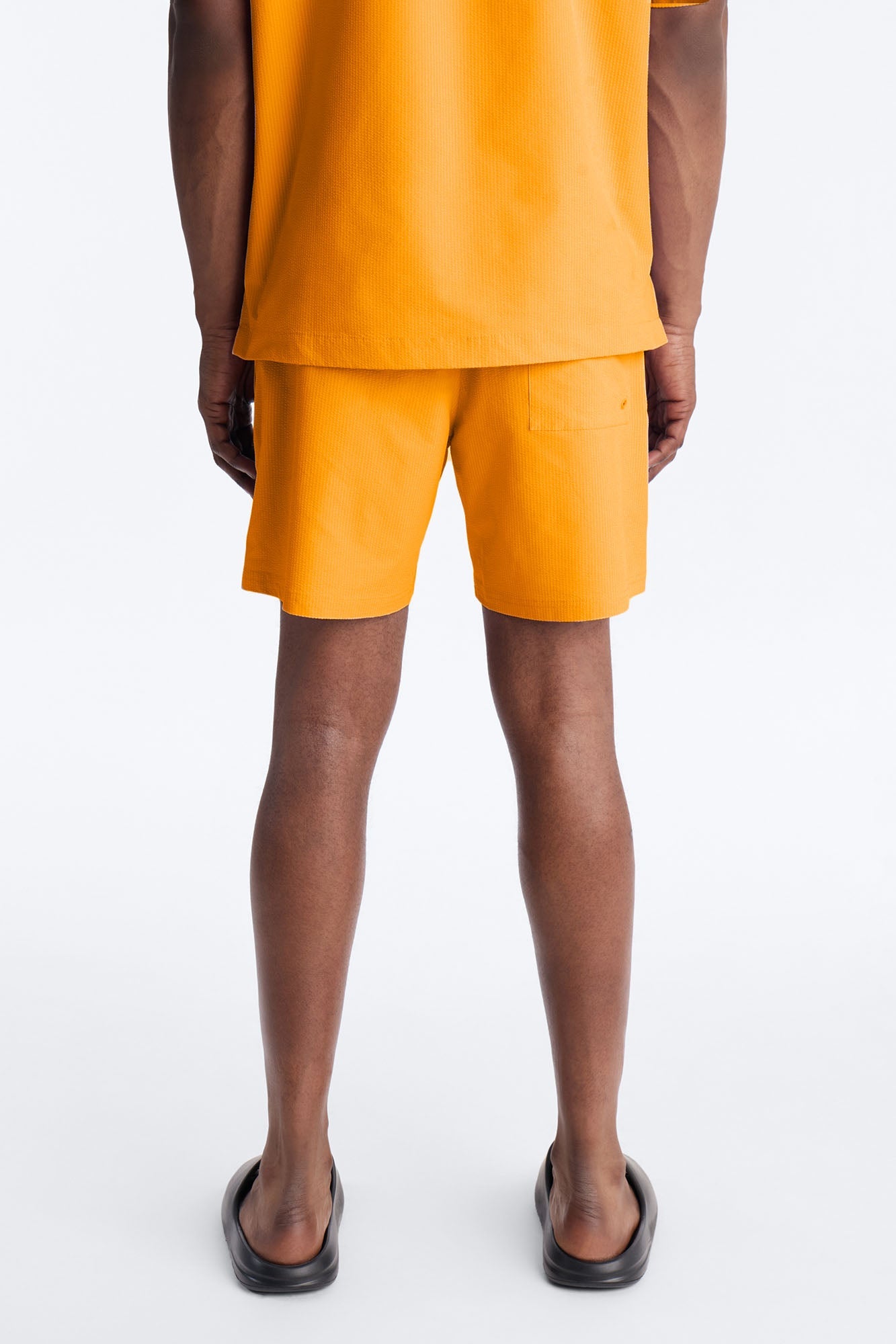 Seersucker Swim Trunk 6″ - Orange Fashion Nova
