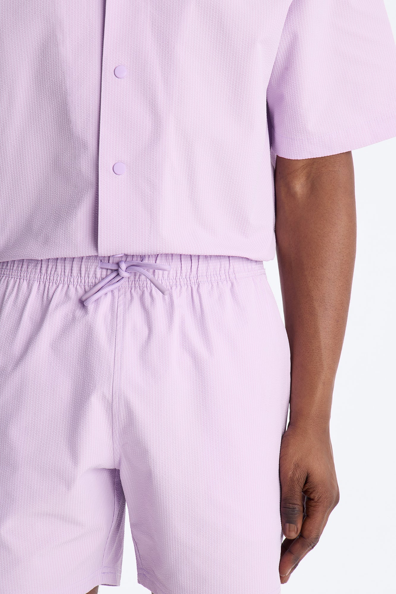Seersucker Swim Trunk 6″ - Lavender Fashion Nova