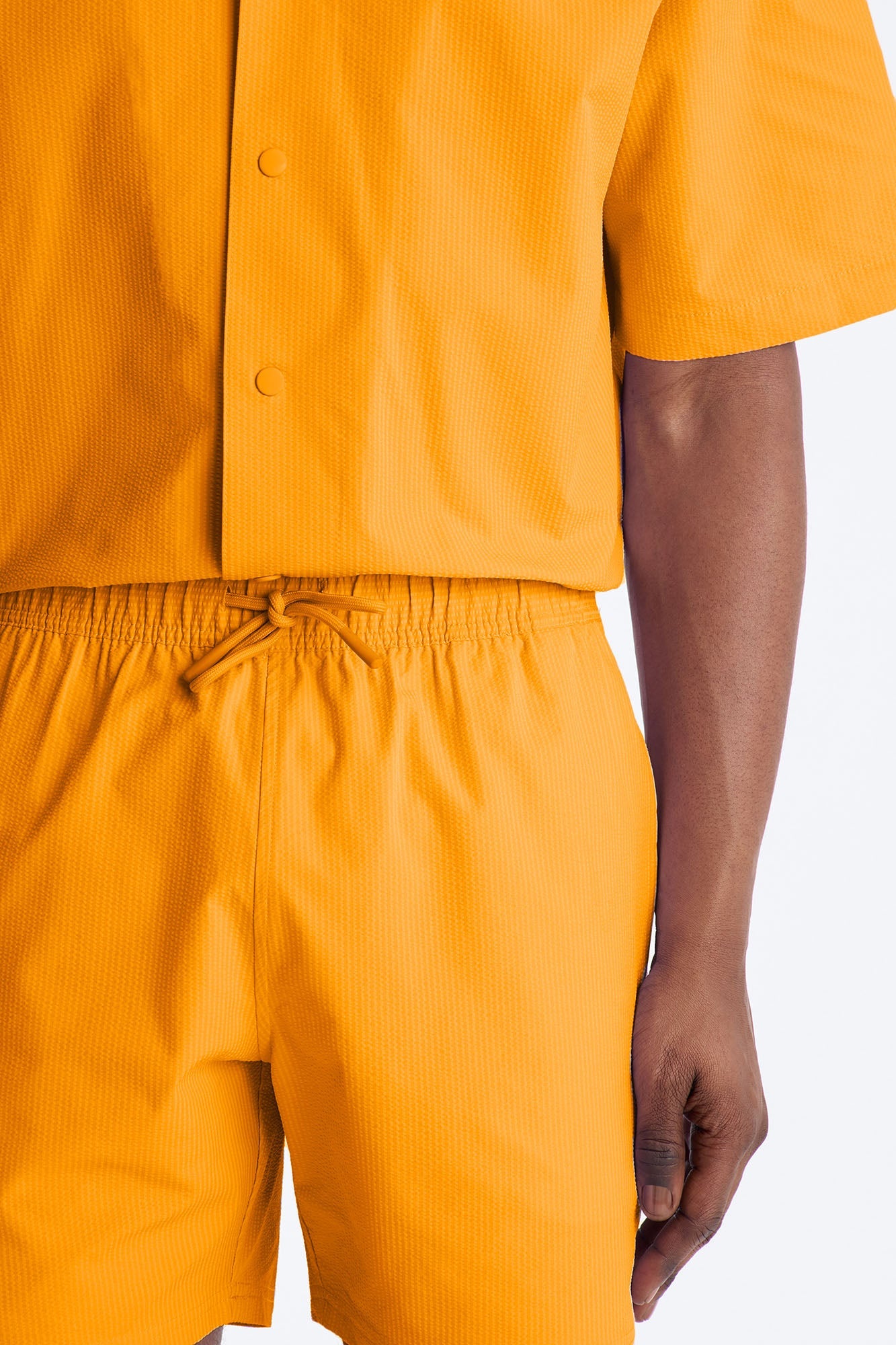 Seersucker Swim Trunk 6″ - Orange Fashion Nova