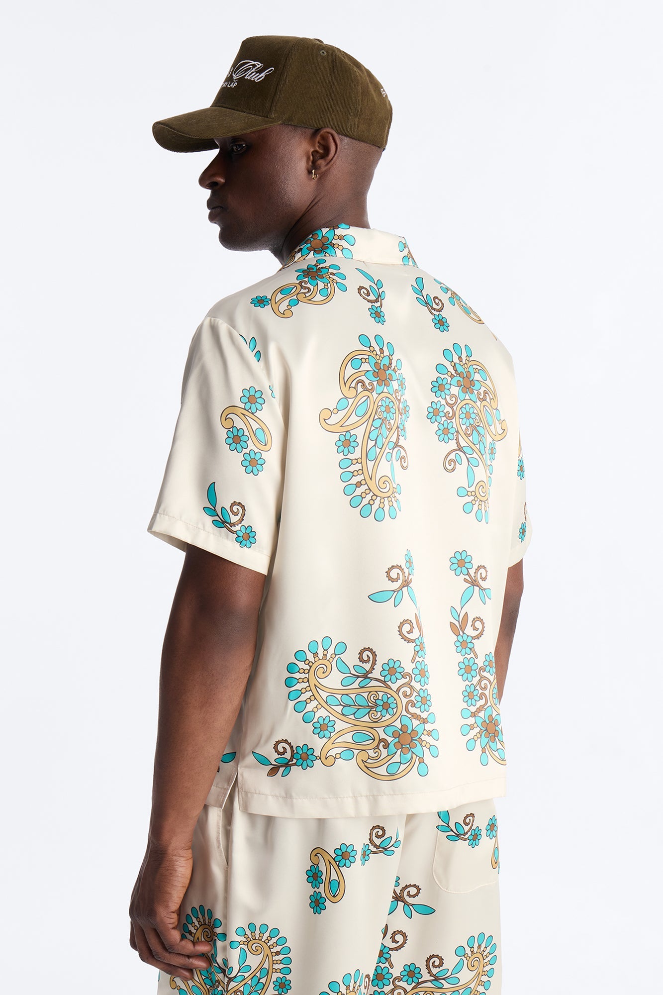Santorini Cuban Collar Button Up Shirt - Natural Fashion Nova