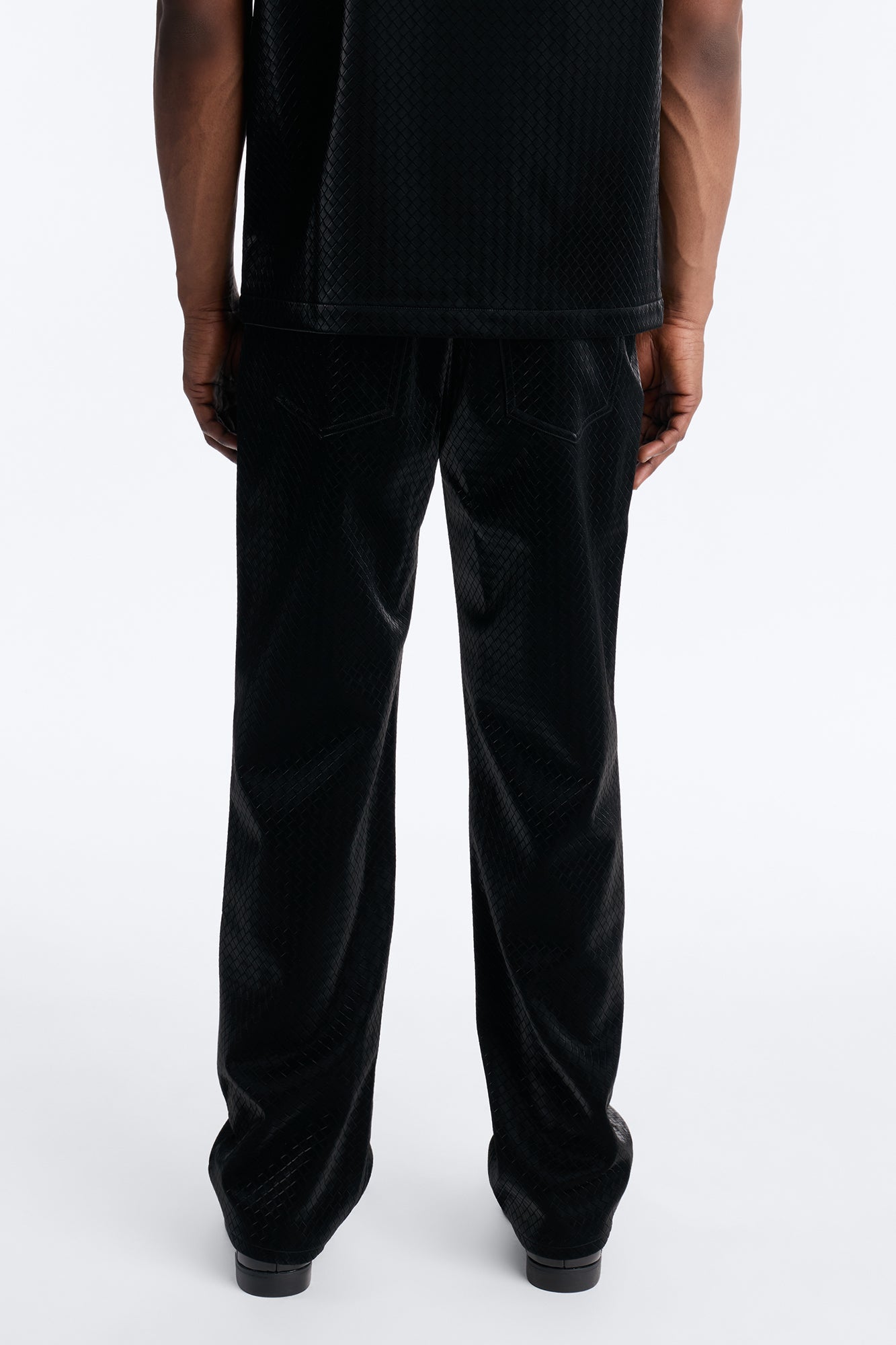 Straight Tisse Textured Faux Leather Pant - Black Fashion Nova