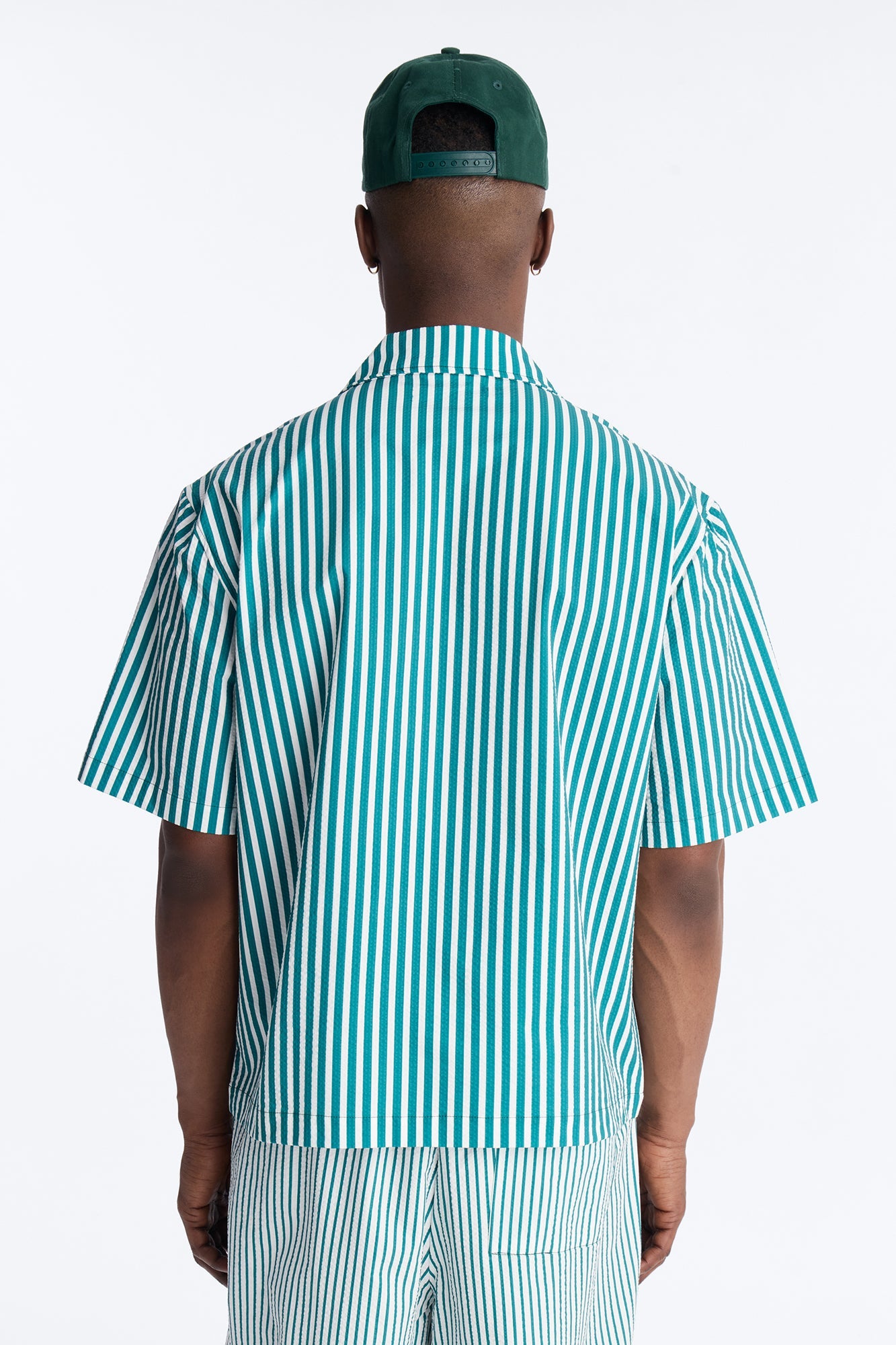 Passion Stripe Seersucker Cuban Button Up Shirt - Green Fashion Nova