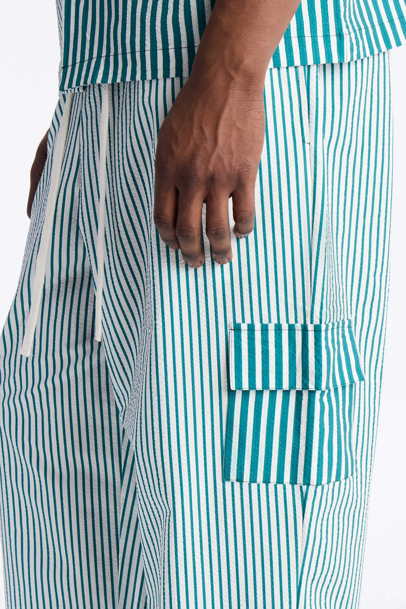 Straight Passion Stripe Seersucker Pant - Green Fashion Nova