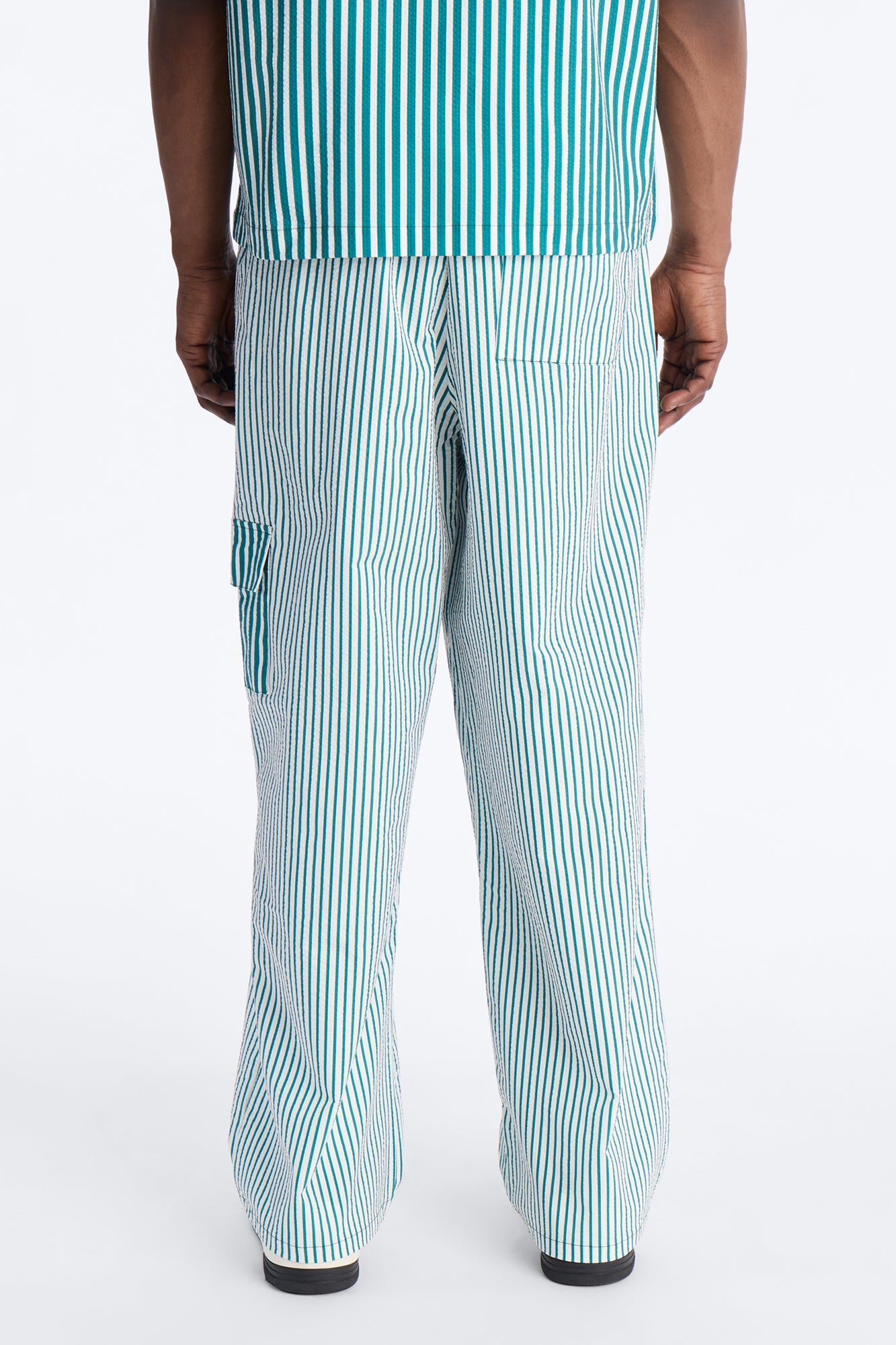 Straight Passion Stripe Seersucker Pant - Green Fashion Nova