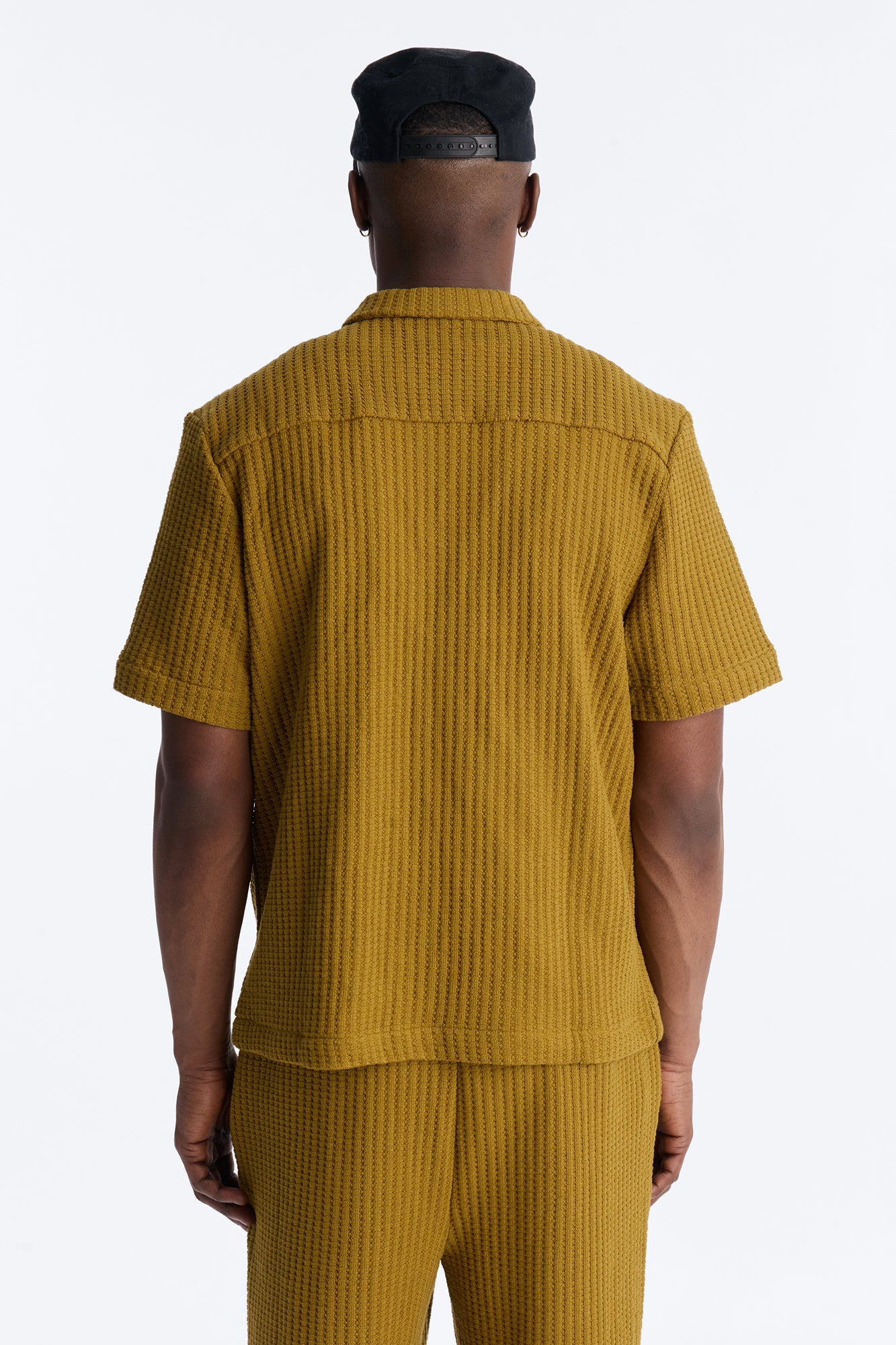 London Fog Textured Button Up Shirt - Mustard Fashion Nova