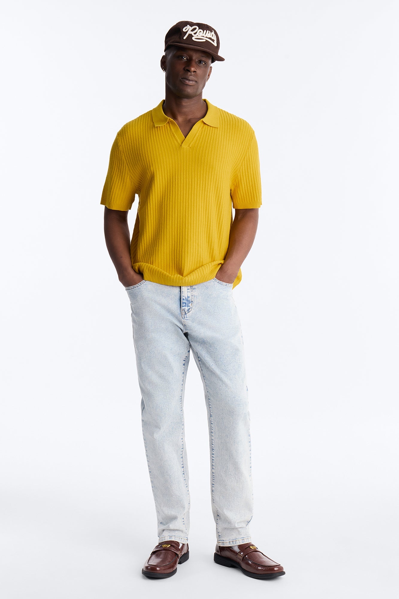 Coastal Knit Short Sleeve Shirt - Mustard Fashion Nova