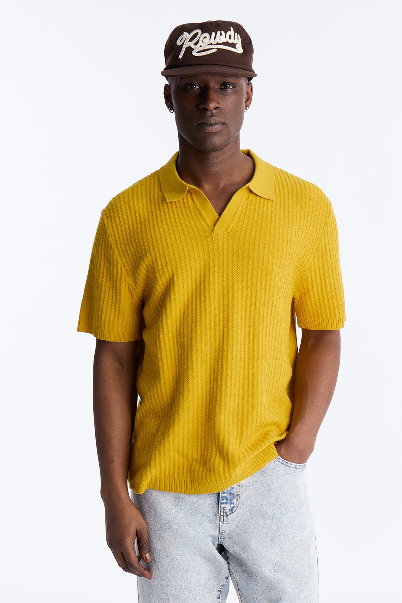 Coastal Knit Short Sleeve Shirt - Mustard Fashion Nova