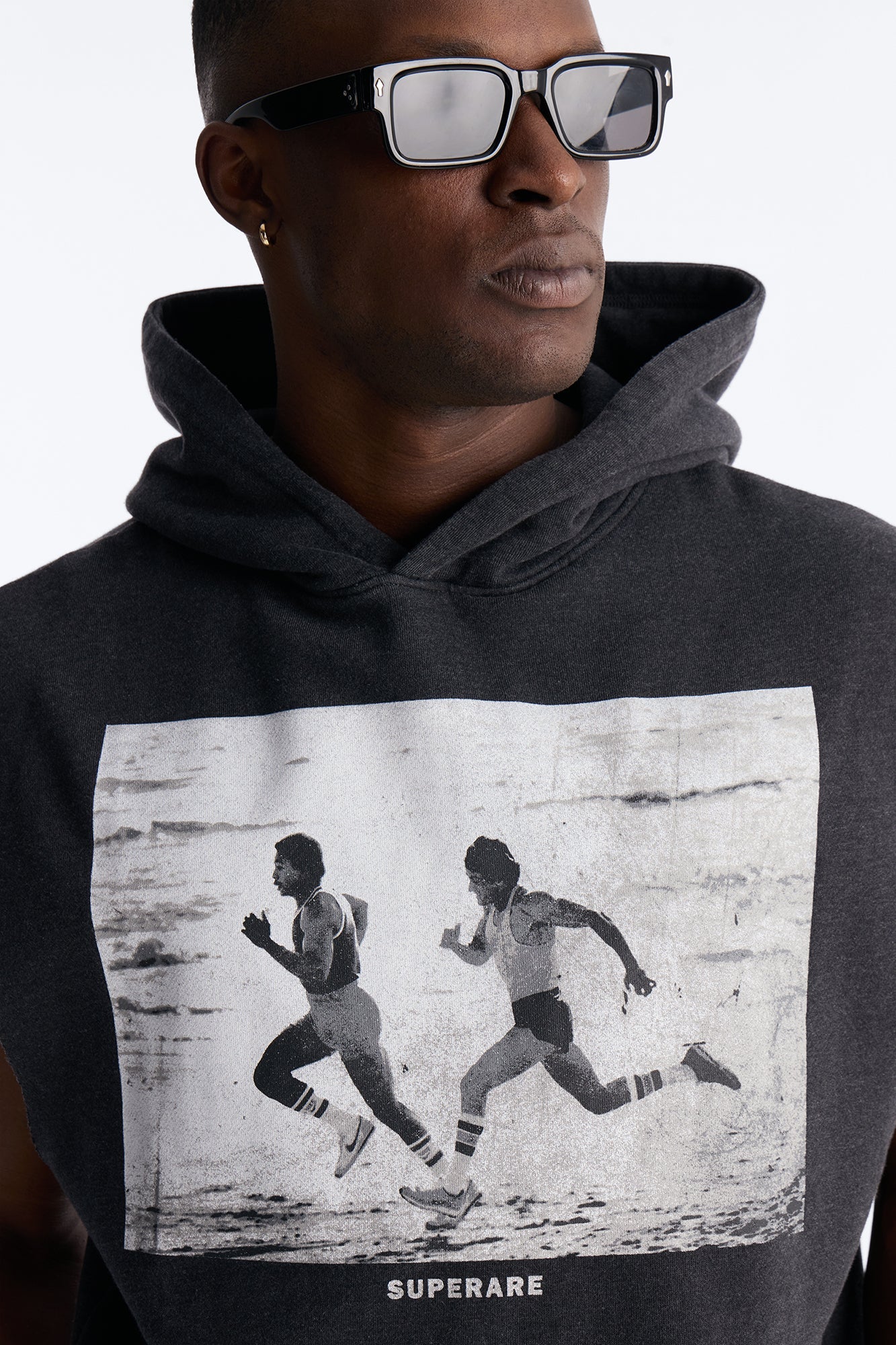 Rocky Vs Apollo Muscle Hoodie - Black Fashion Nova