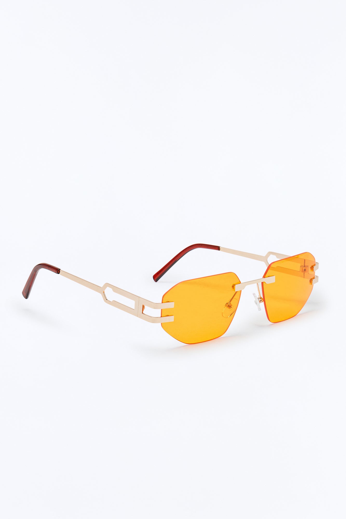 Statement Angular Sunglasses - Orange Fashion Nova
