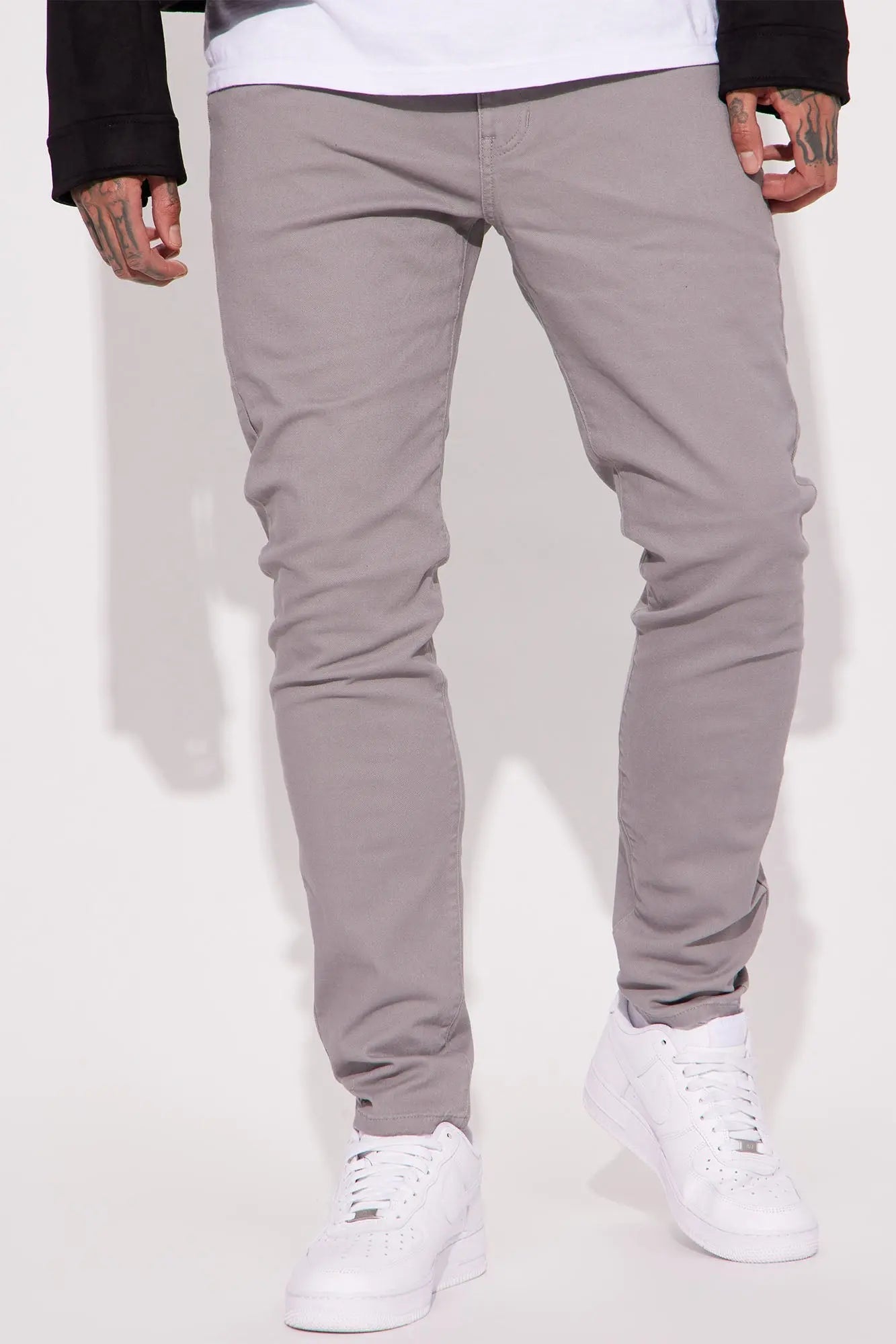 Mac Chino Skinny 5 Pocket Pants - Charcoal Fashion Nova