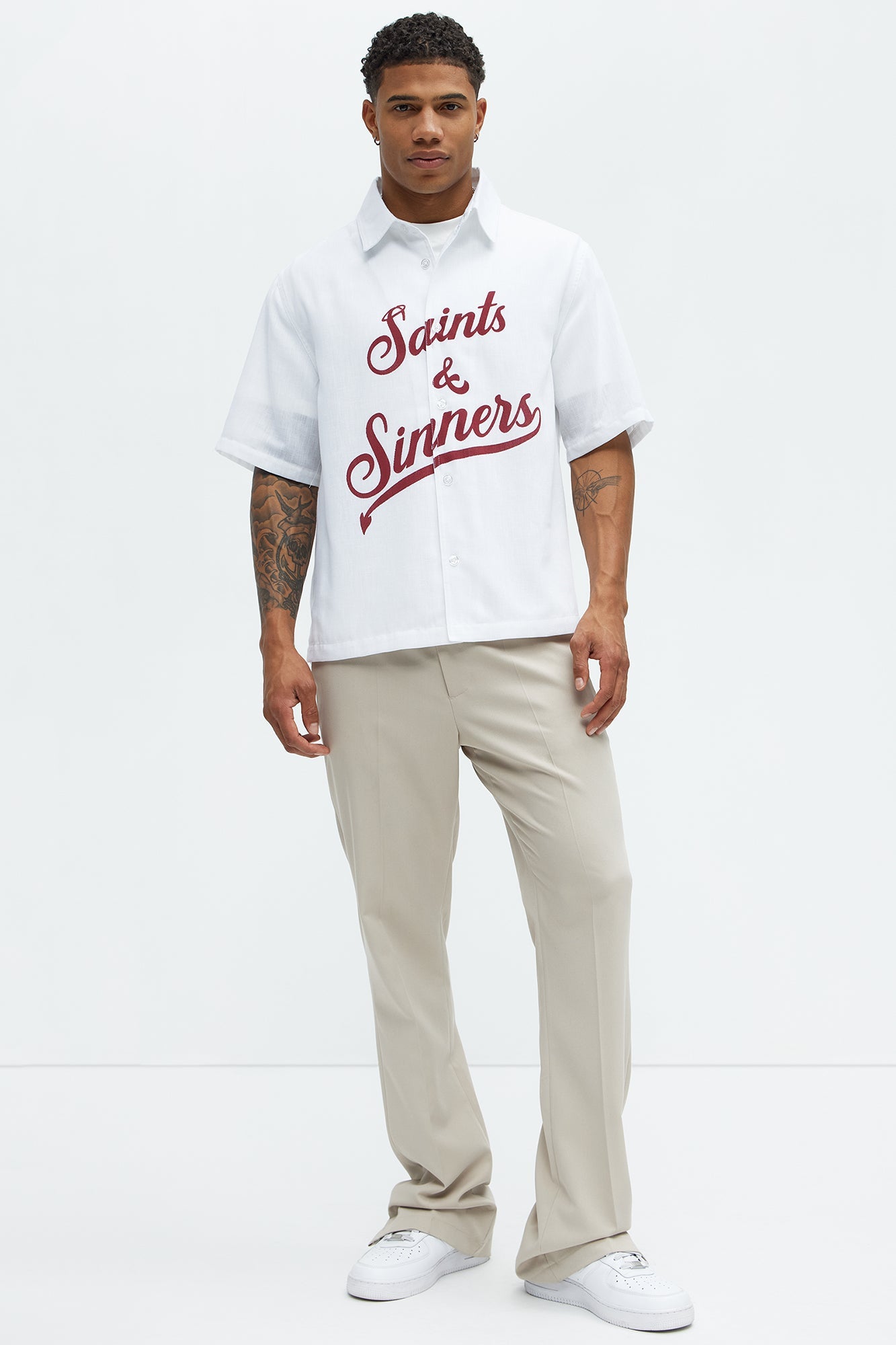 Saints And Sinners Full Button Shirt - White Fashion Nova