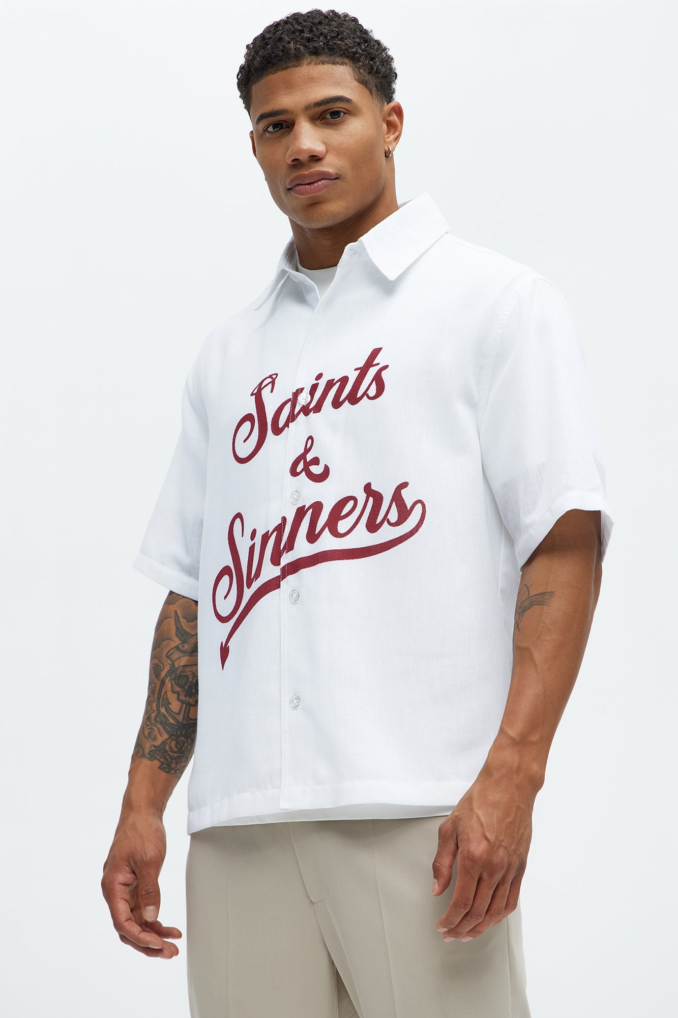Saints And Sinners Full Button Shirt - White Fashion Nova