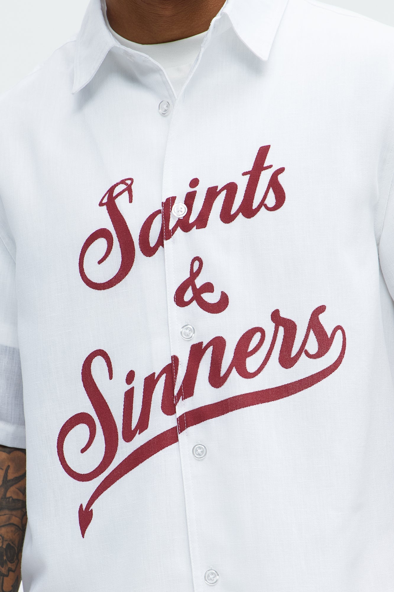 Saints And Sinners Full Button Shirt - White Fashion Nova