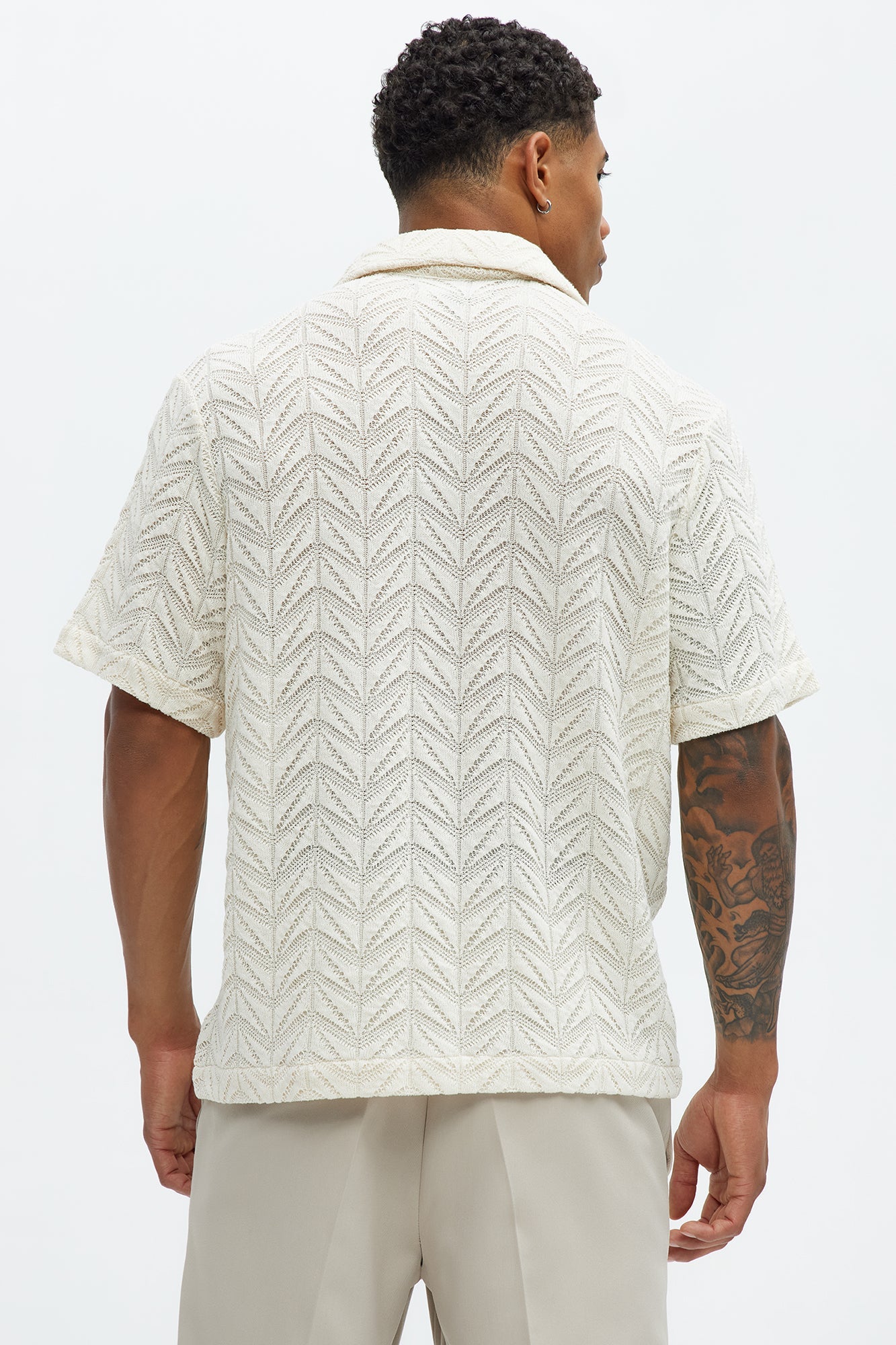 Bellvista Crochet Knitted Cuban Shirt - Cream Fashion Nova