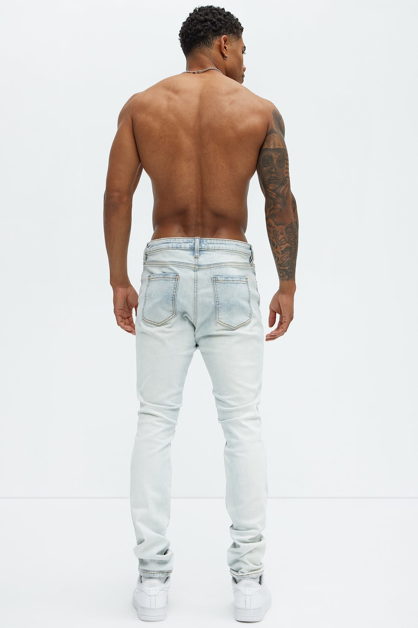 Take No L's Stacked Skinny Jeans - Light Blue Wash Fashion Nova