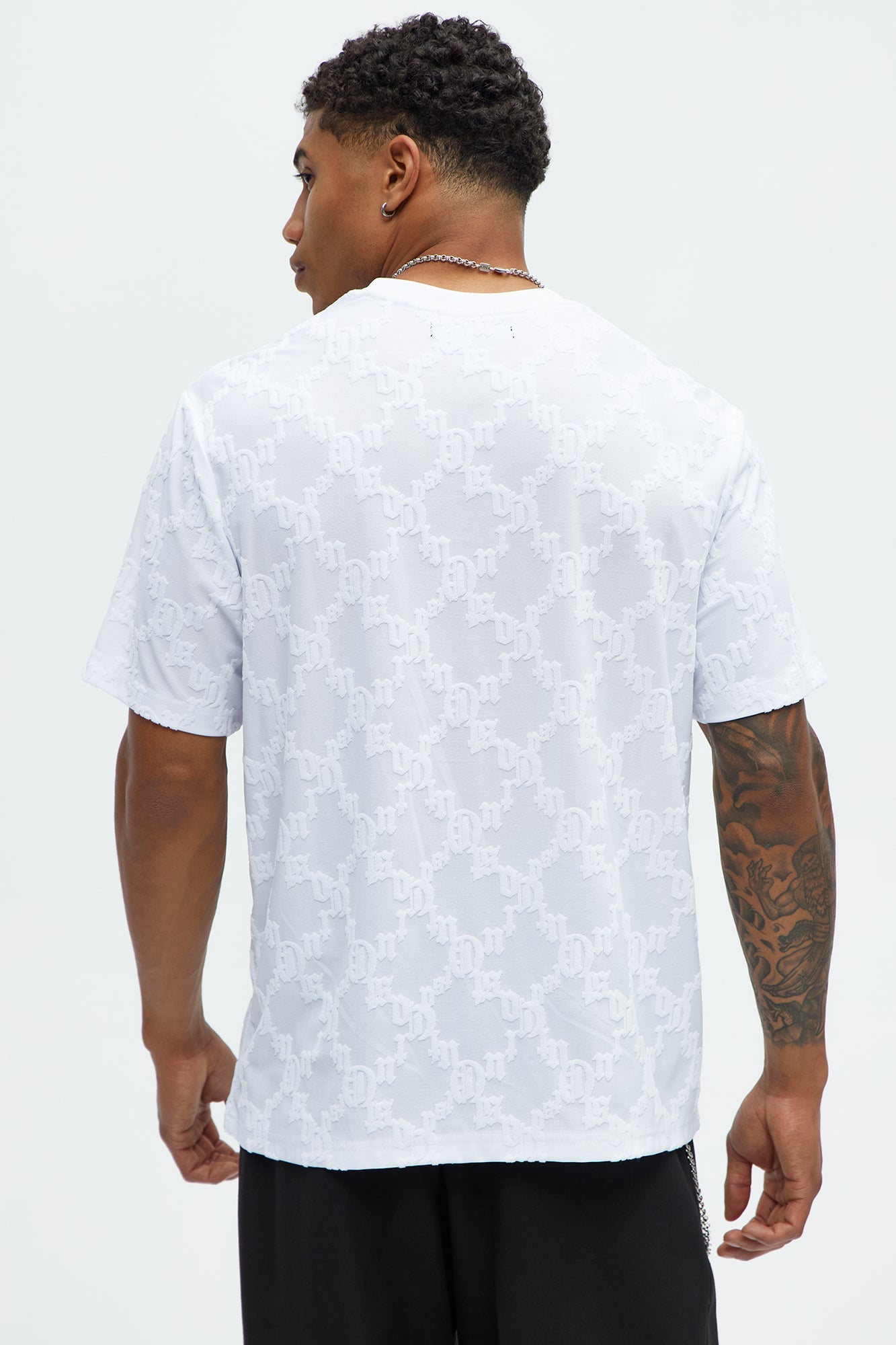 Verbiage Chenille Knit Crew Tee - White Fashion Nova