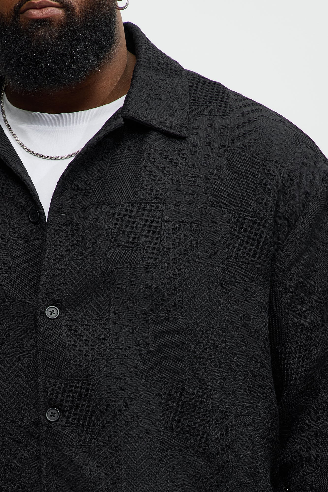 Meknes Jacquard Pattern Jacket - Black Fashion Nova