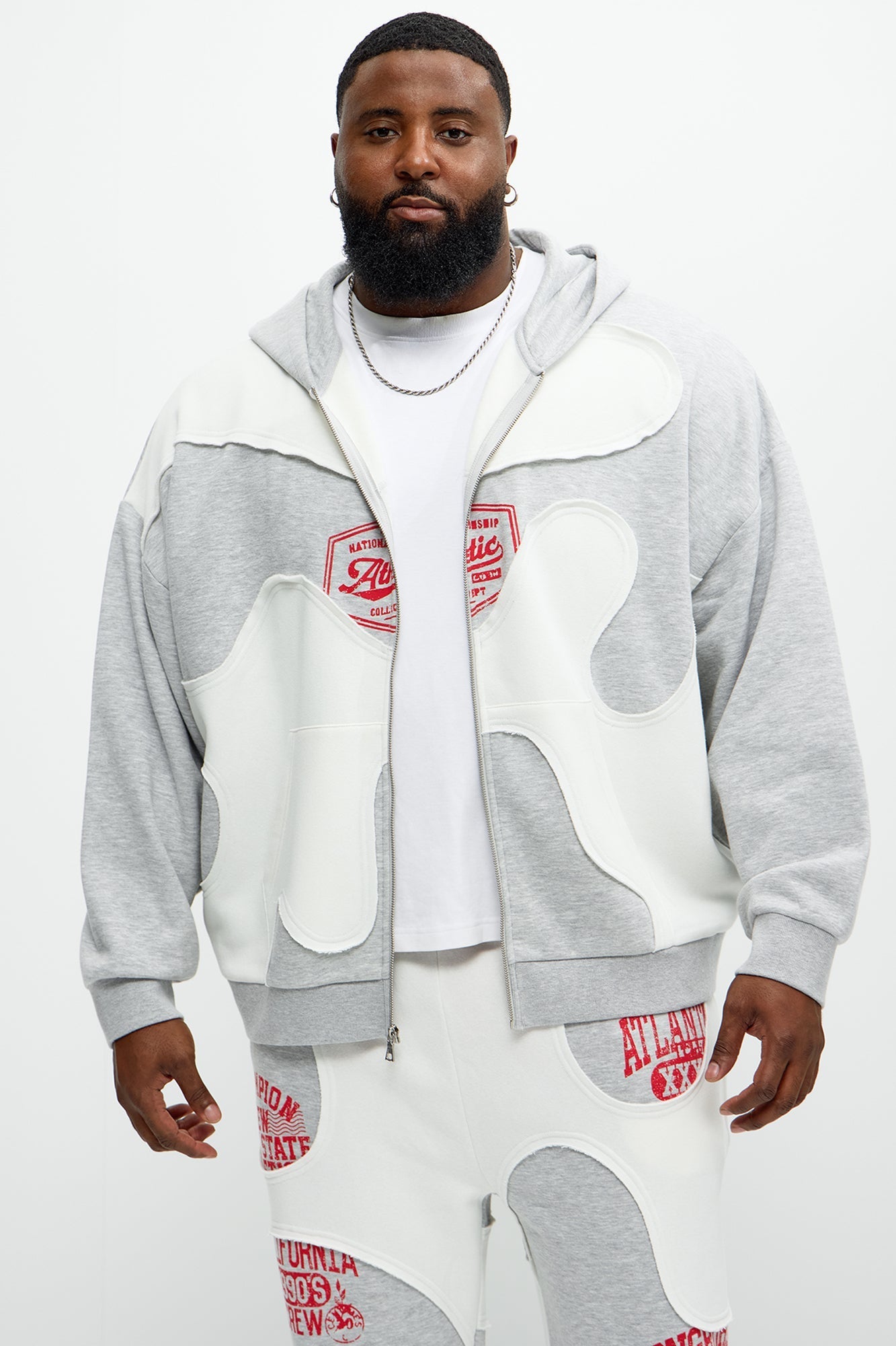 Tyson Champion Oversized Zip Hoodie - Heather/Combo Fashion Nova