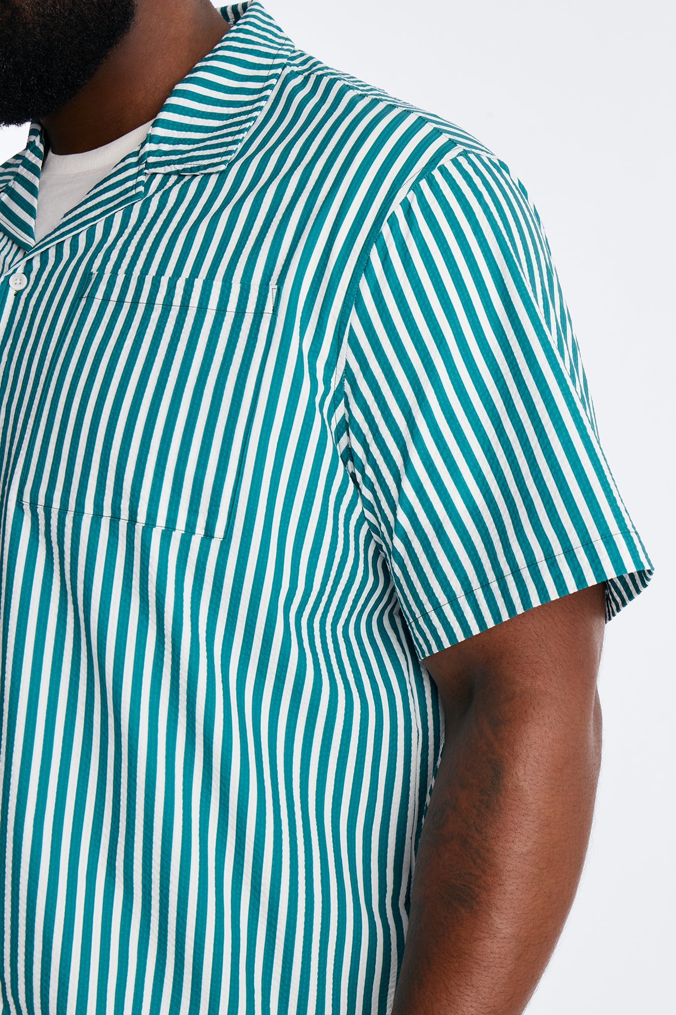 Passion Stripe Seersucker Cuban Button Up Shirt - Green Fashion Nova