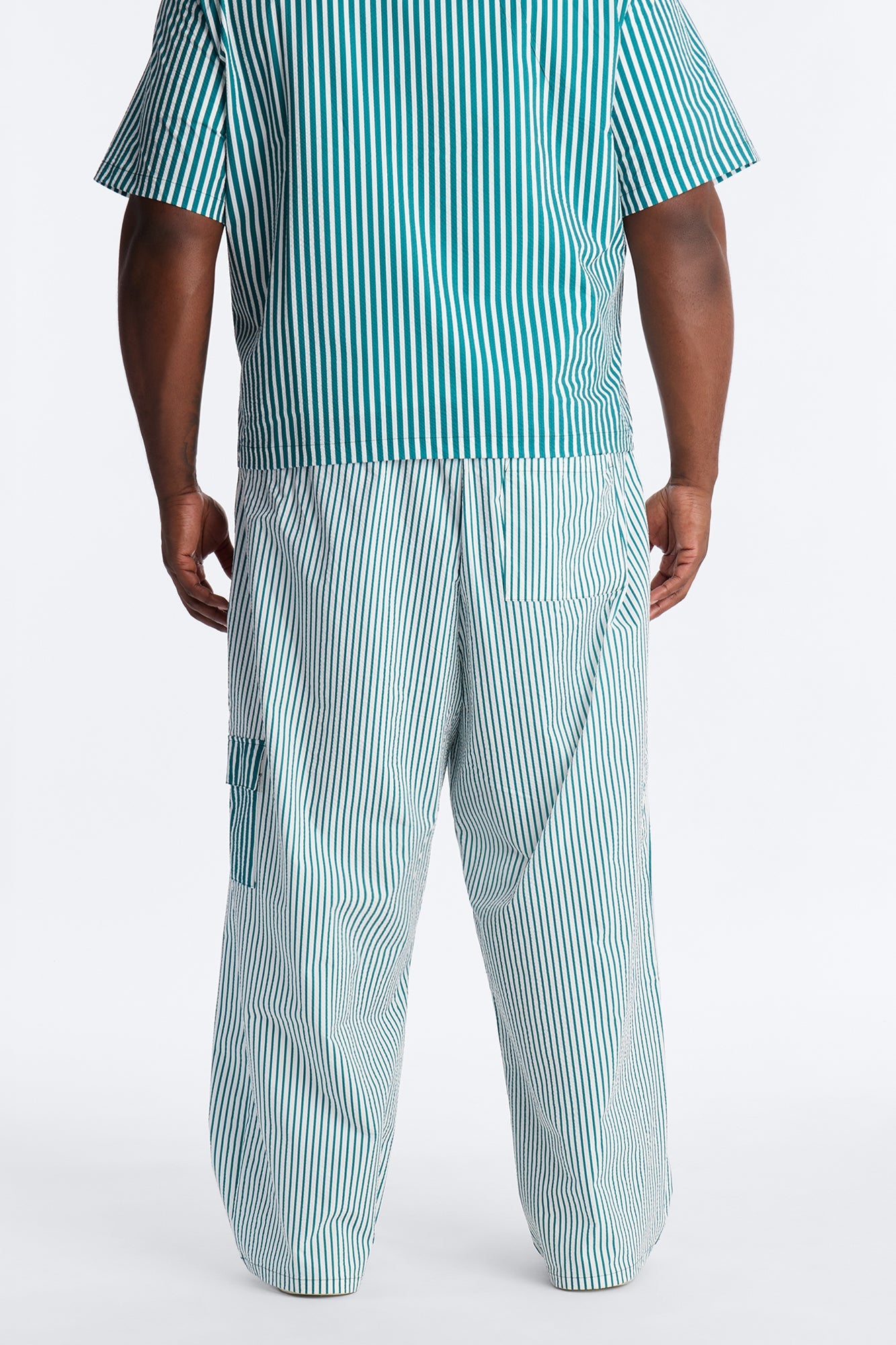 Straight Passion Stripe Seersucker Pant - Green Fashion Nova