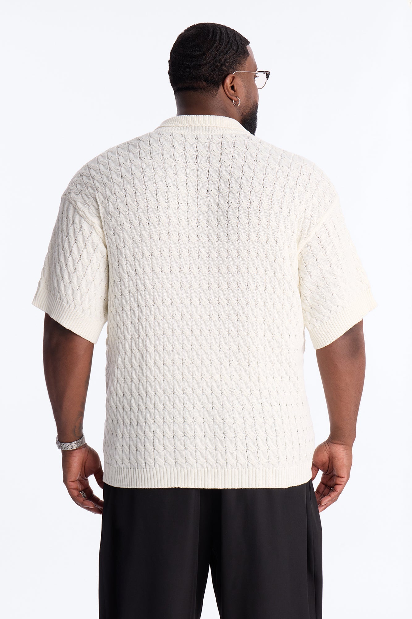 Los Angeles 97 Short Sleeve Knit Johnny Polo - Off White Fashion Nova