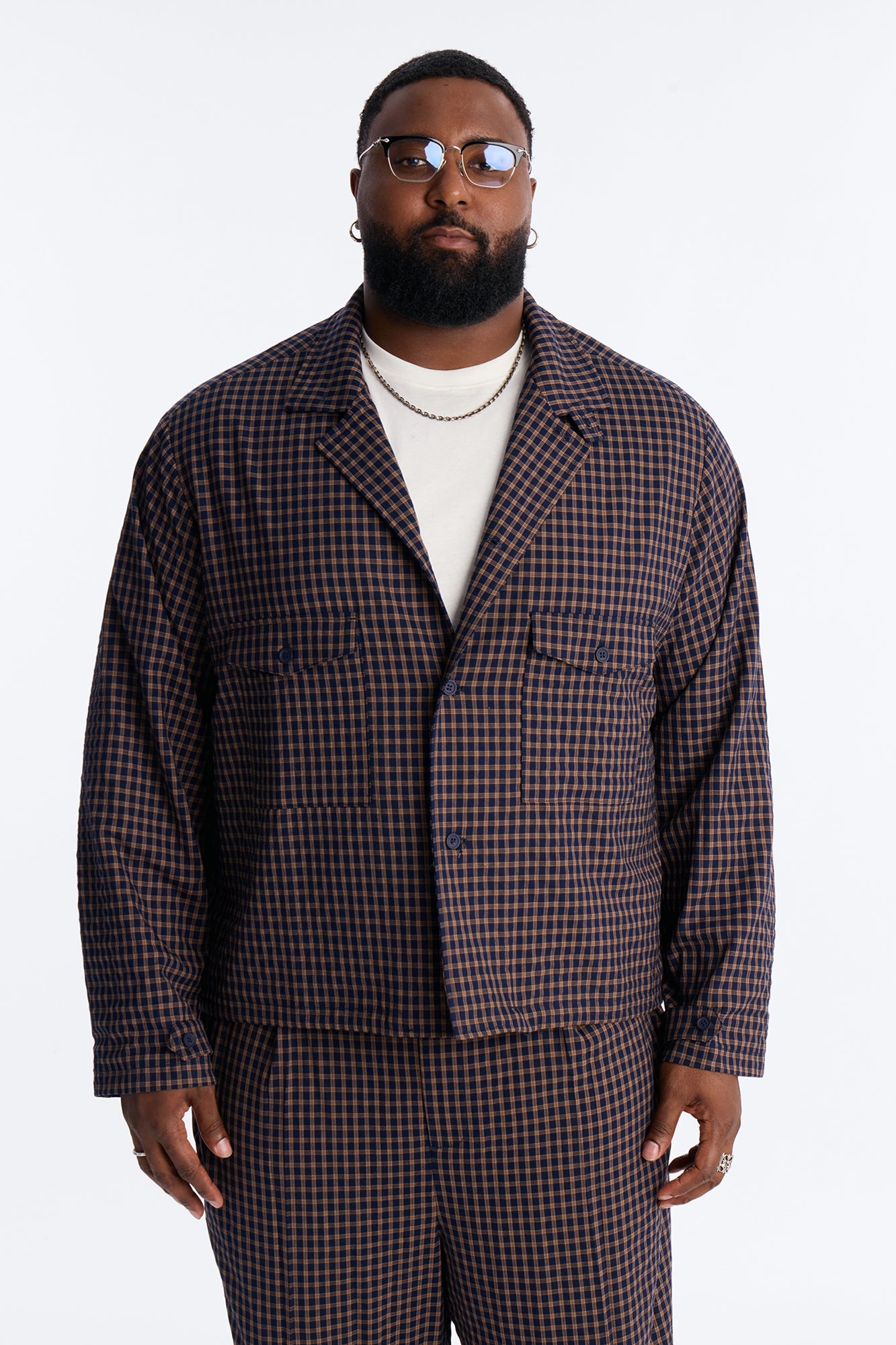 Relaxed Downtown London Shirt Jacket - Navy Fashion Nova