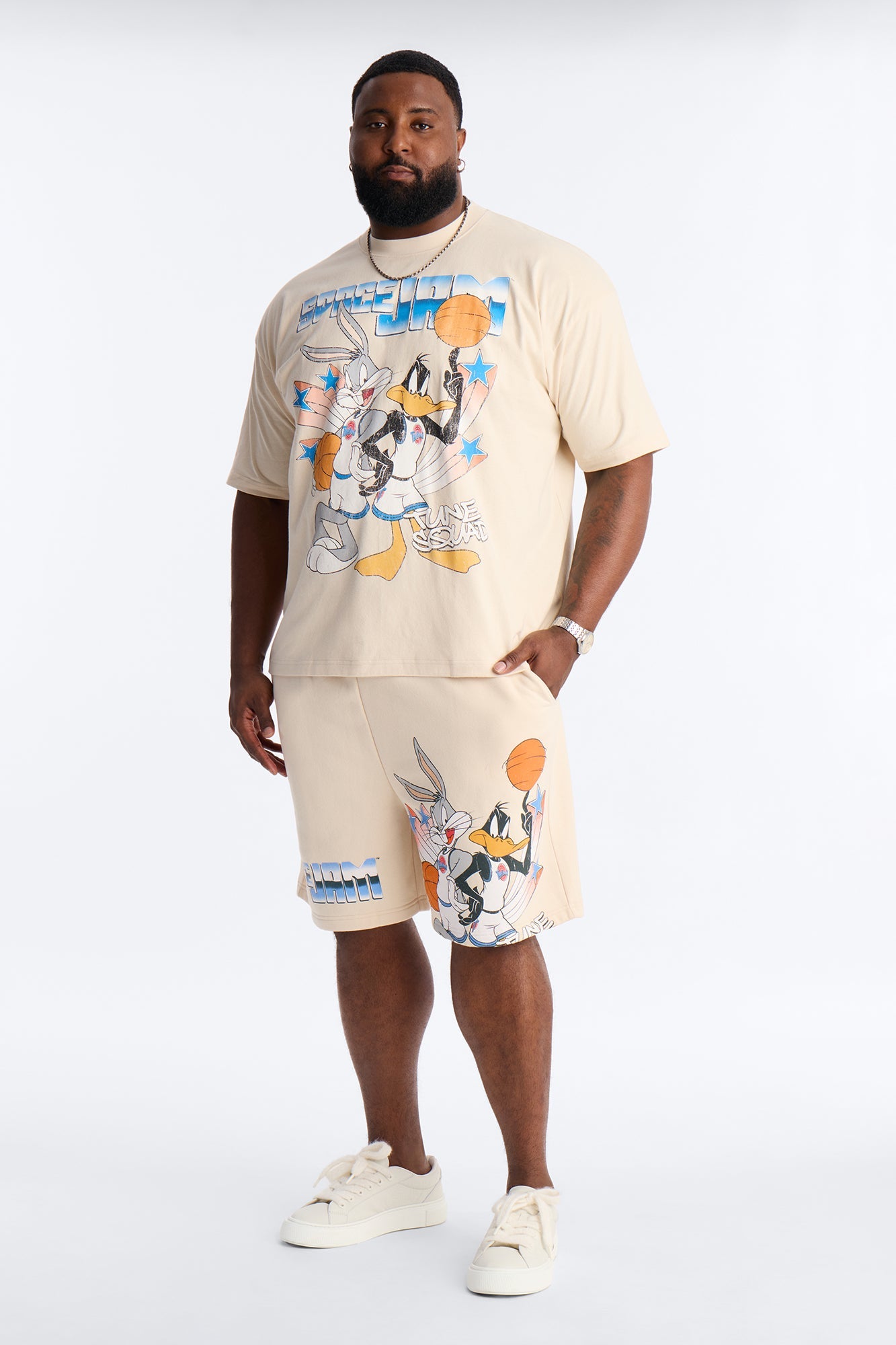 Bugs And Duffy Jam Premium Short Sleeve Shirt - Natural Fashion Nova