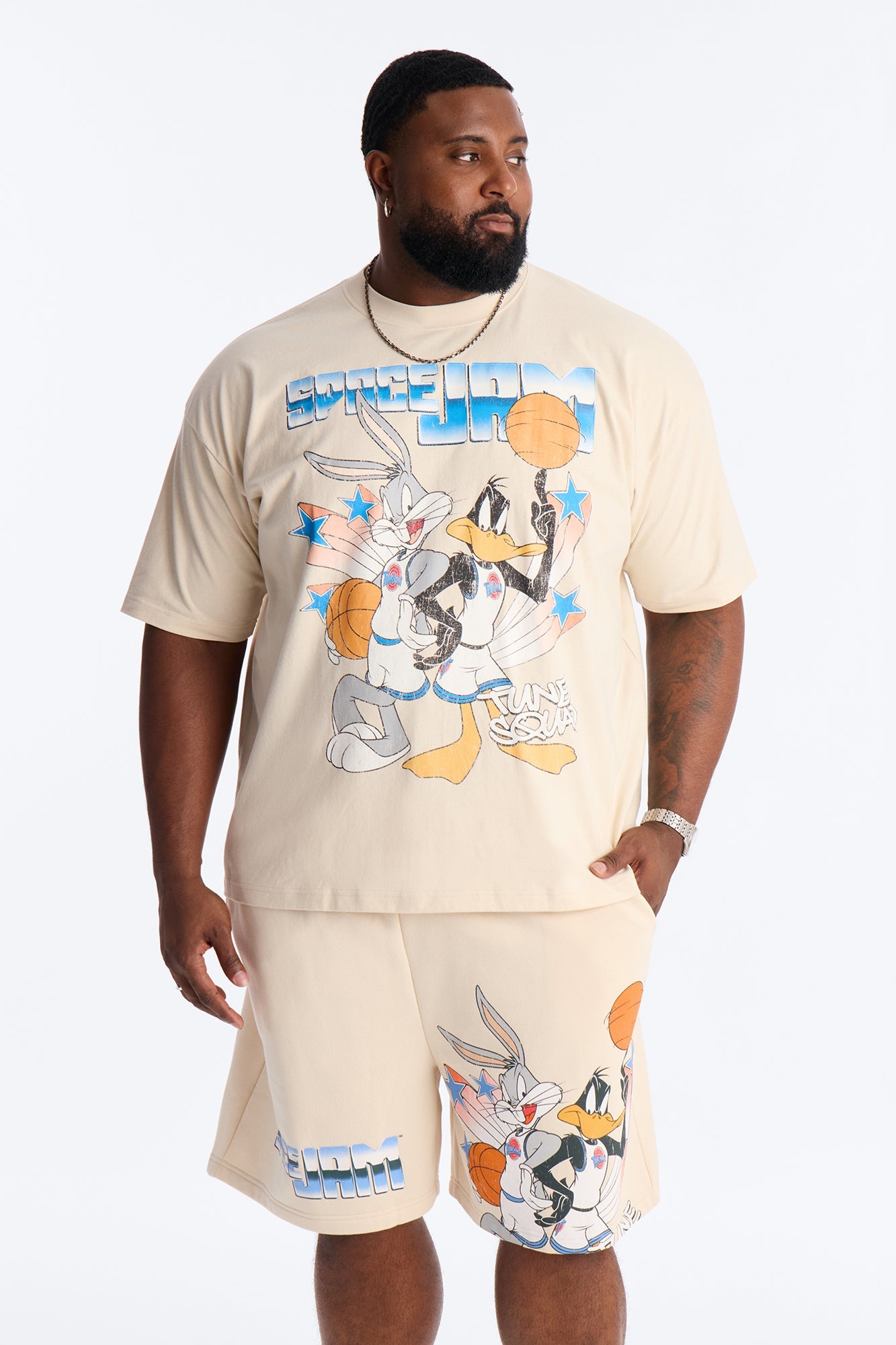 Bugs And Duffy Jam Premium Short Sleeve Shirt - Natural Fashion Nova