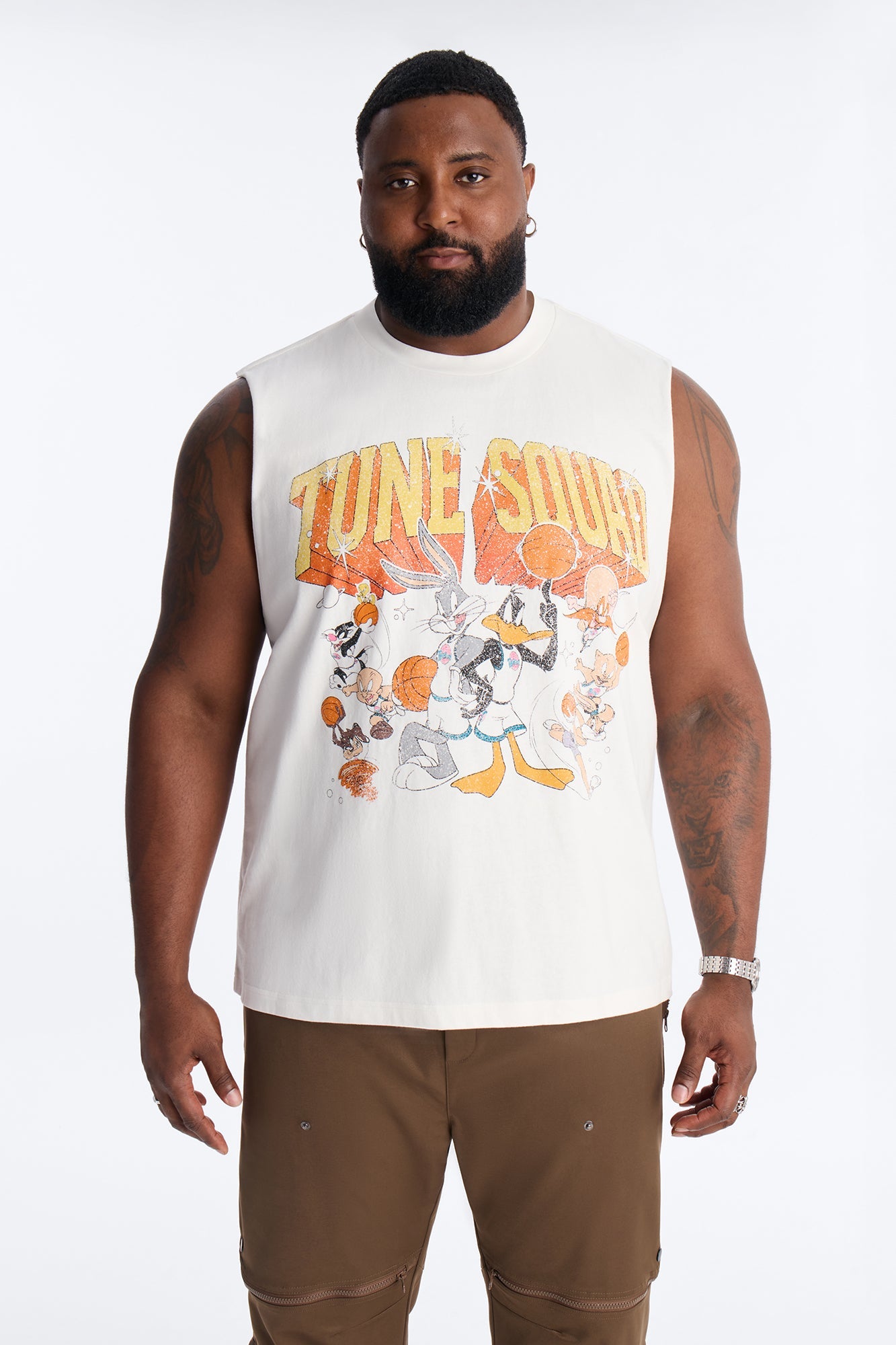Space Jam Toon Squad Premium Vintage Muscle Tank Shirt - White Fashion Nova