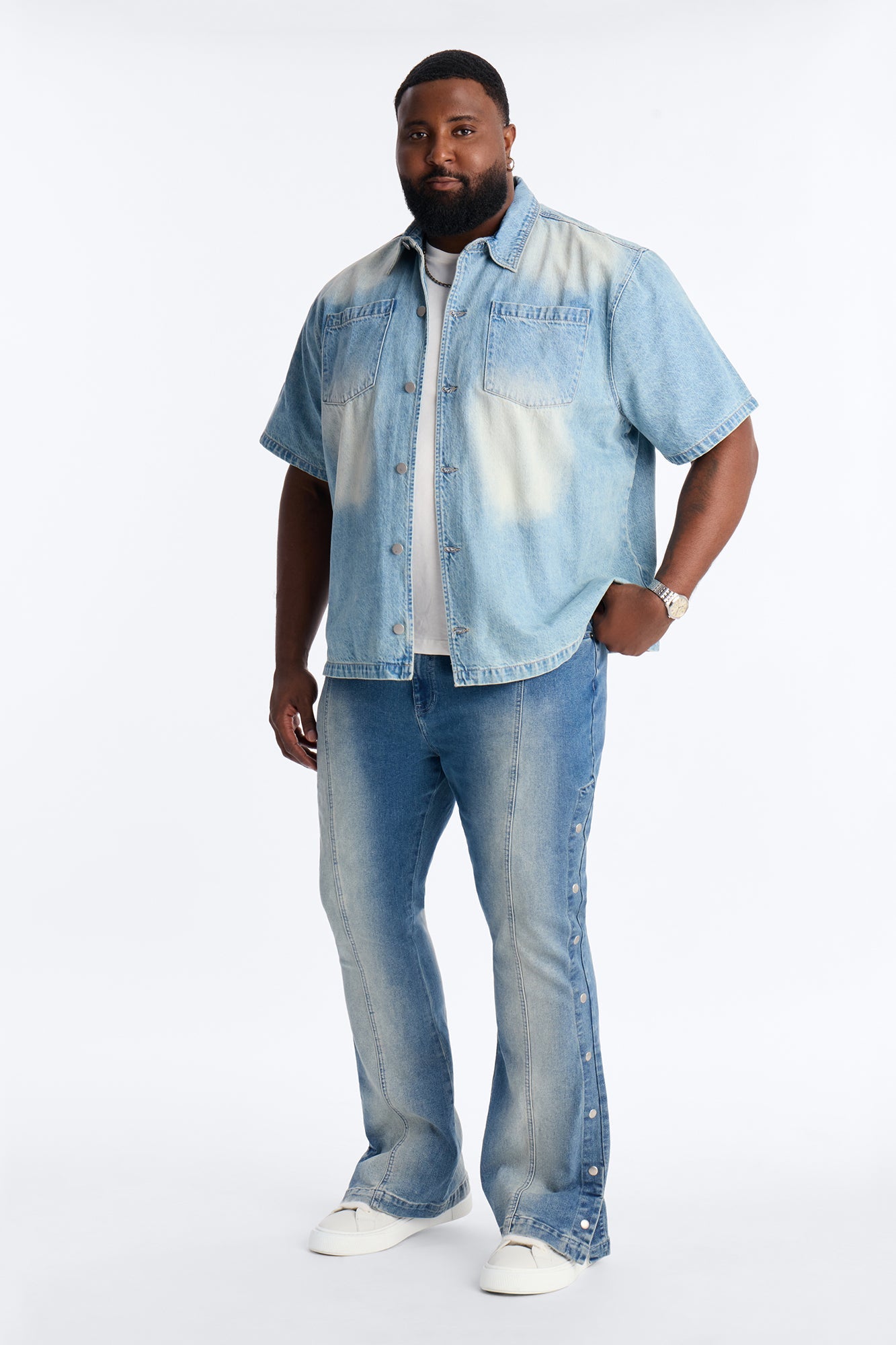 Stacked Skinny Flare Lockdown Jean - Light Wash Fashion Nova
