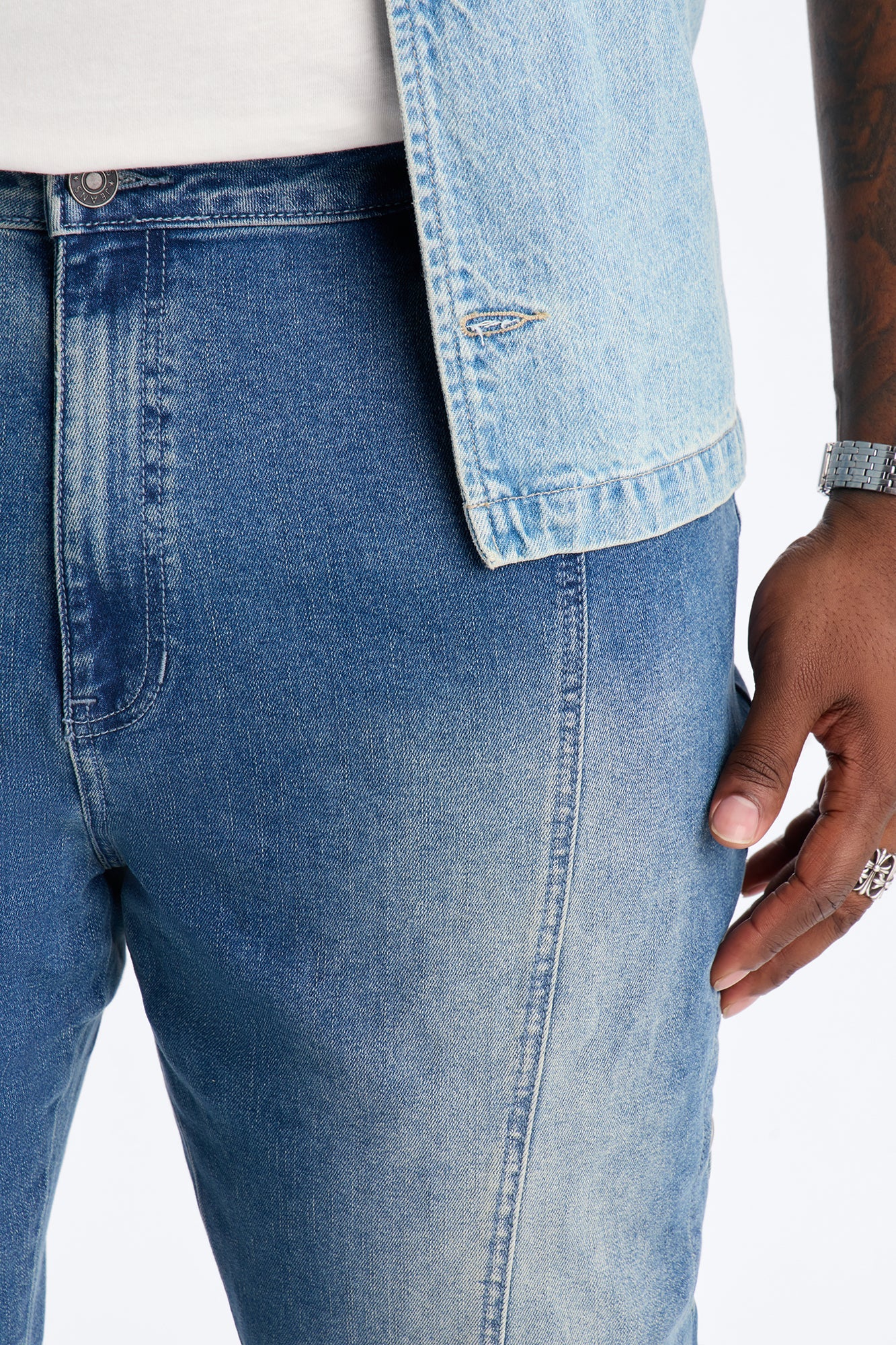 Stacked Skinny Flare Lockdown Jean - Light Wash Fashion Nova